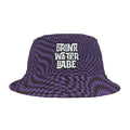 "Drink Water Babe" — Bucket Hat — Purple Optical Illusion Print