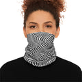 Neck Gaiter — Black & White Optical Illusion Pattern