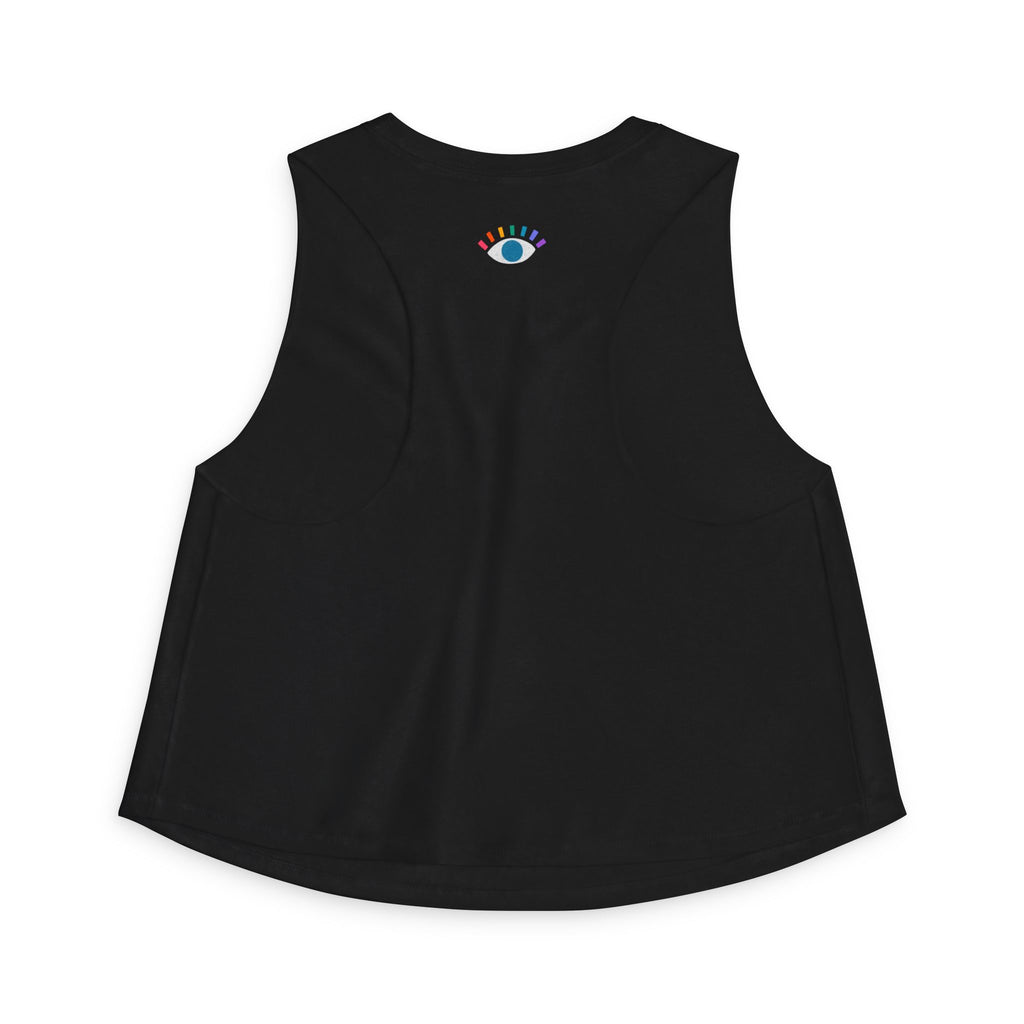 Rainbow Eye Women’s Crop Top — Minimal Graphic Muscle Tank