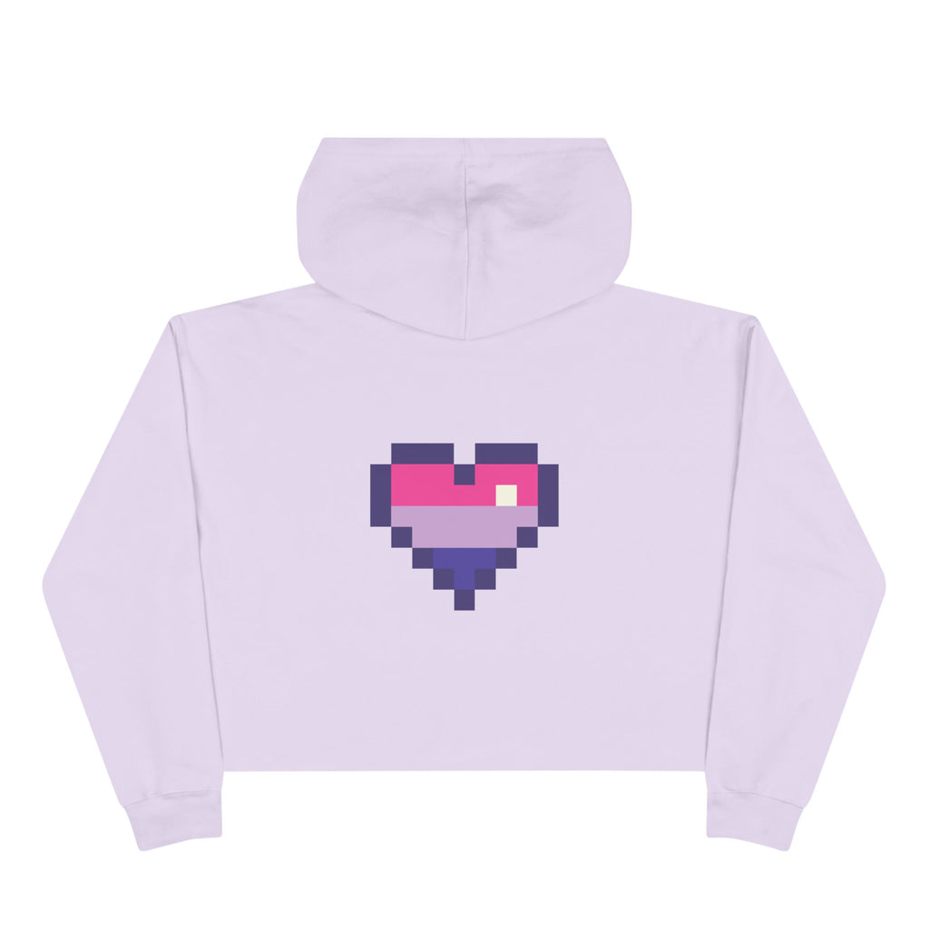 Cropped Hoodie — Pixel Bi Pride Heart