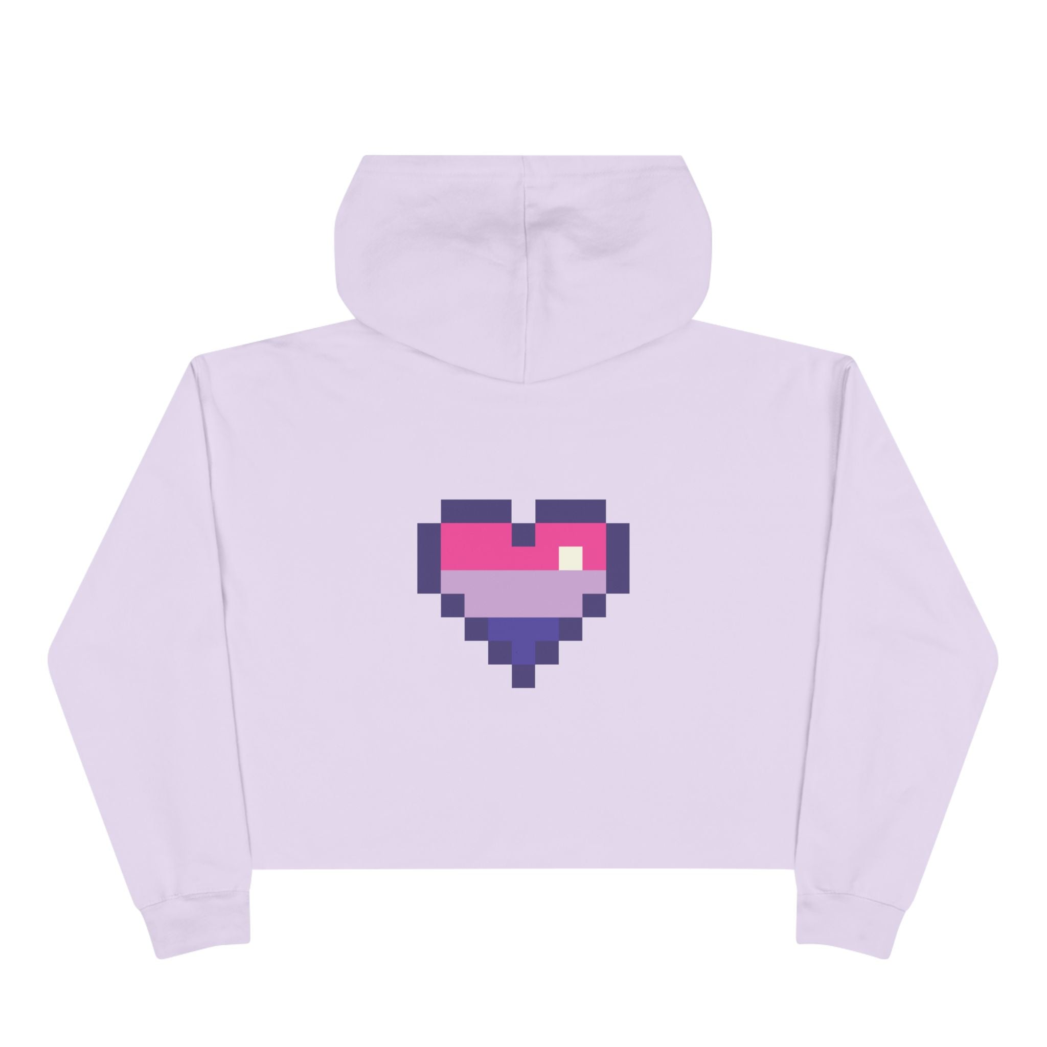 Cropped Hoodie — Pixel Bi Pride Heart