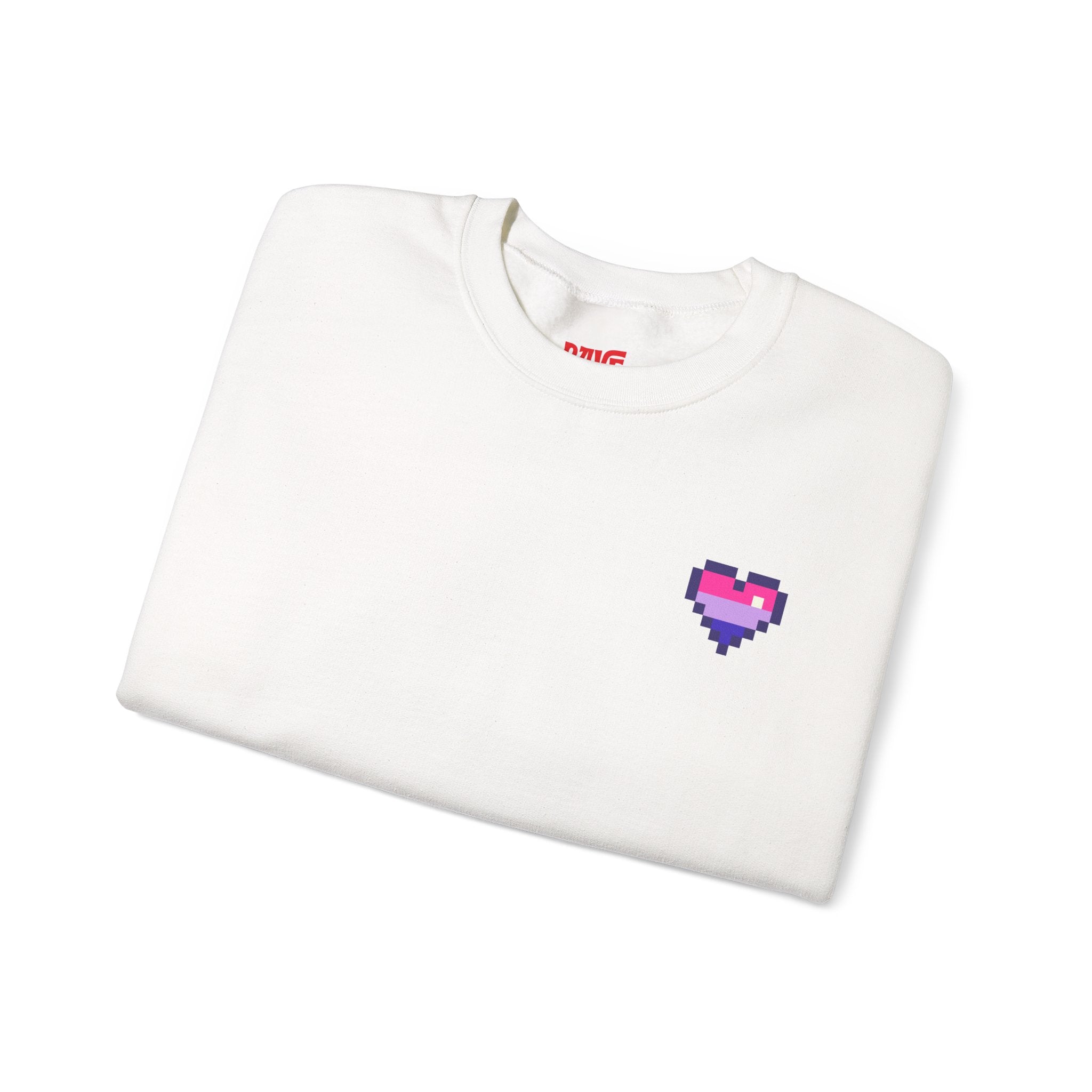 Pixel Bi Pride Heart Crewneck Sweatshirt