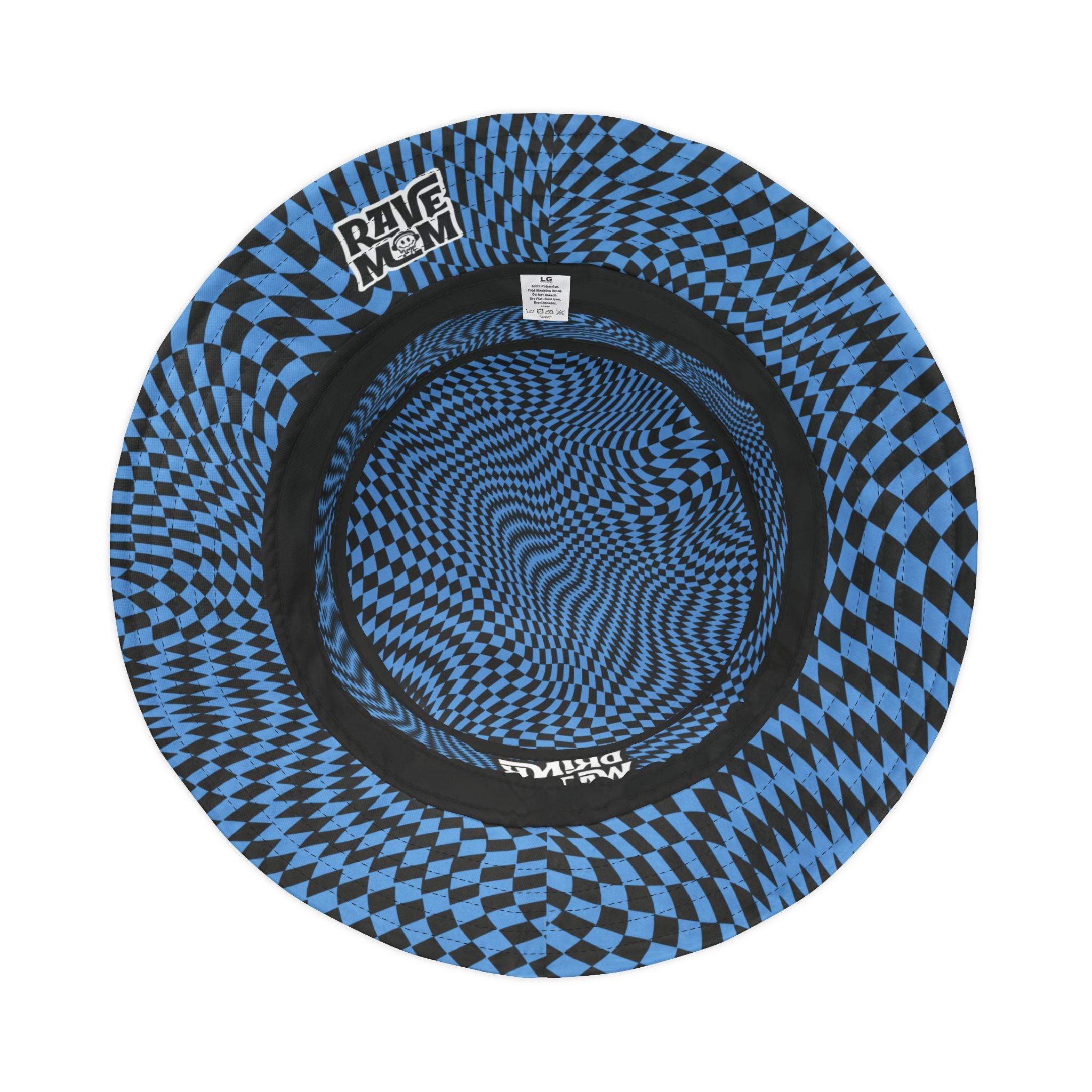 "Drink Water Babe" — Bucket Hat — Blue Optical Illusion Print