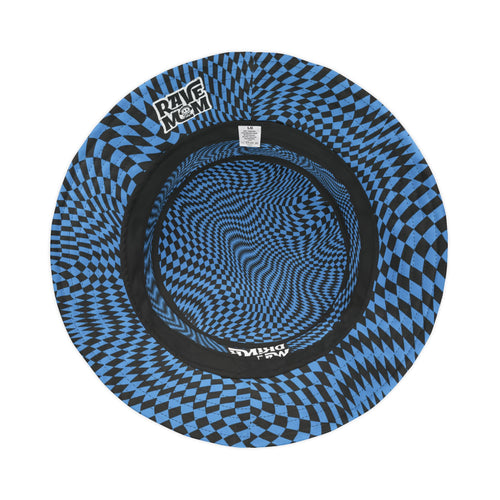 "Drink Water Babe" — Bucket Hat — Blue Optical Illusion Print