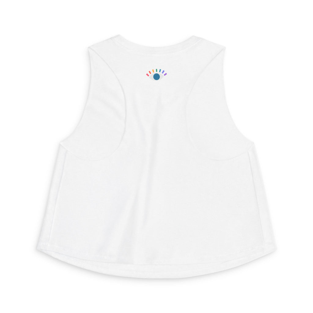 Rainbow Eye Women’s Crop Top — Minimal Graphic Muscle Tank