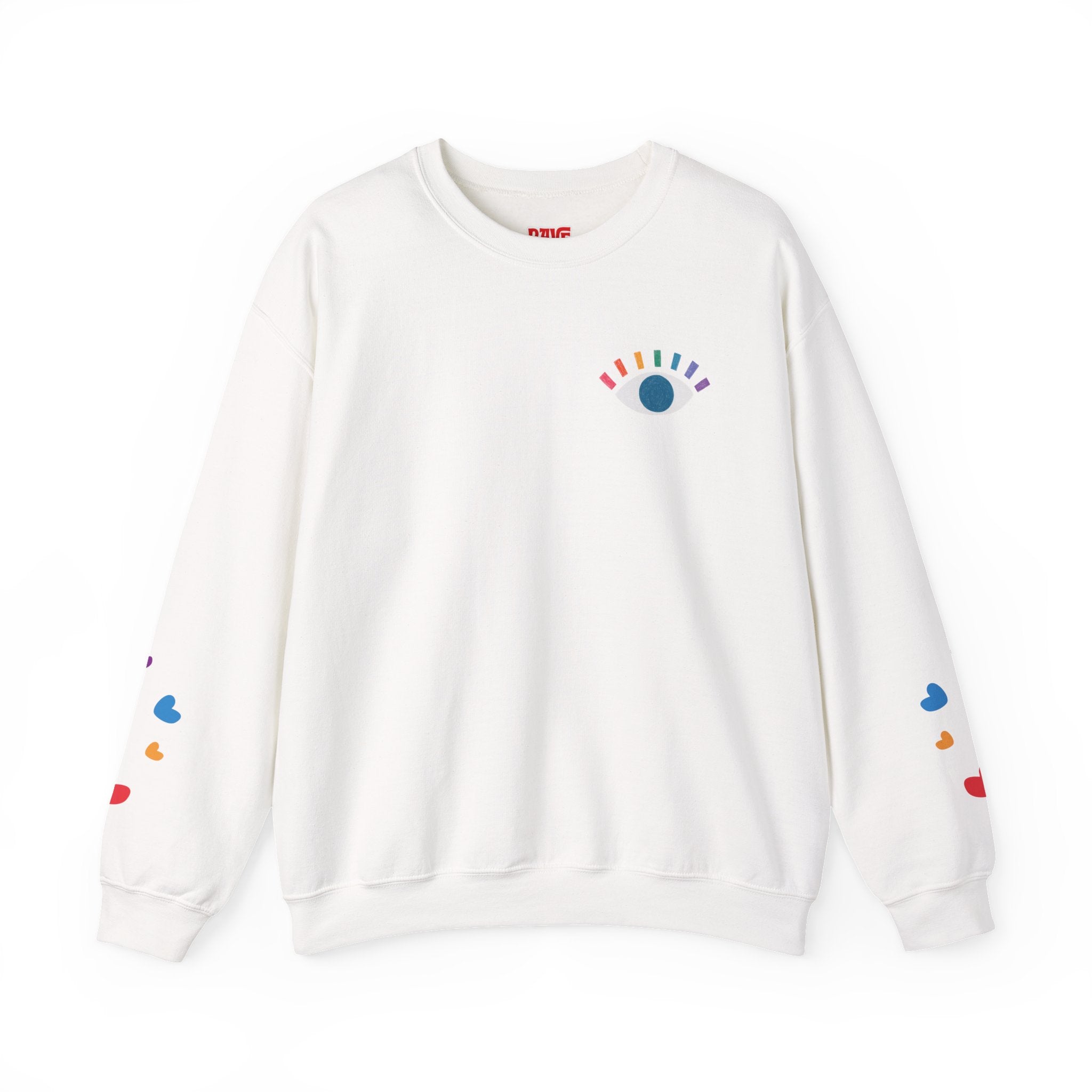"Eye See You" Minimal Rainbow Eye Crewneck Sweatshirt