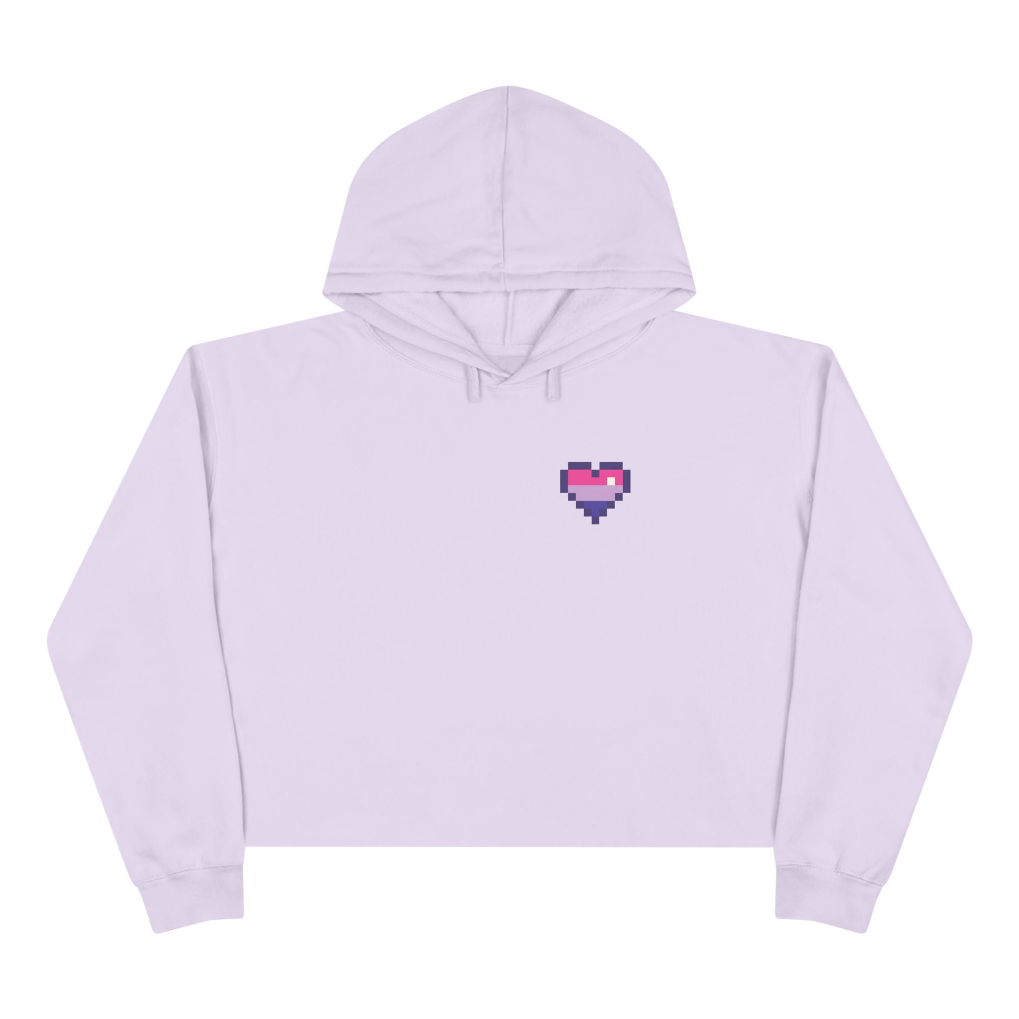 Cropped Hoodie — Pixel Bi Pride Heart
