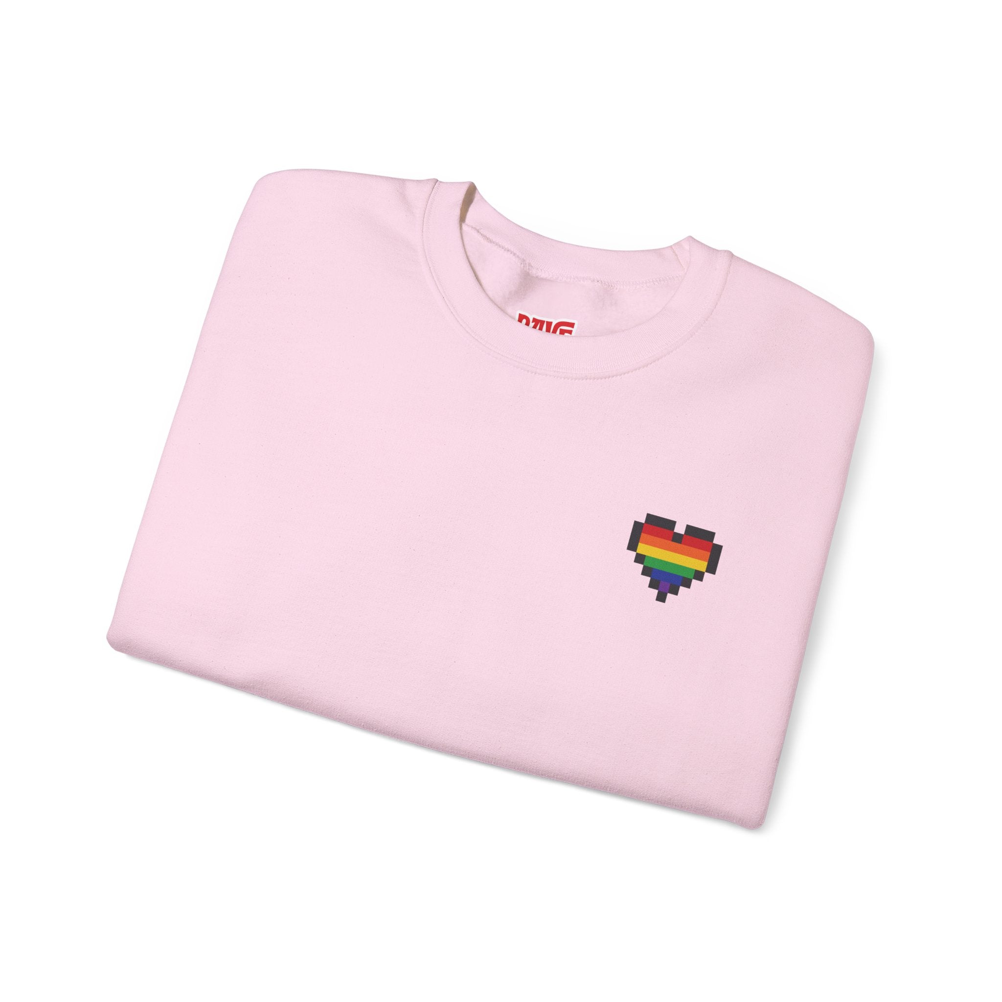 Pixel Pride Heart Rainbow Crewneck Sweatshirt