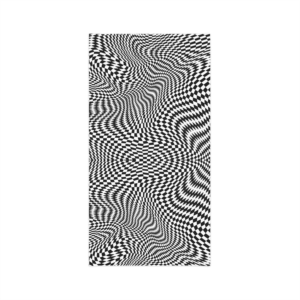 Neck Gaiter — Black & White Optical Illusion Pattern