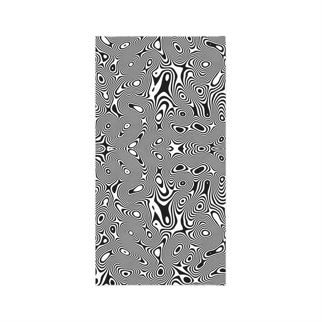 Psychedelic Black & White Swirl Neck Gaiter — Lightweight Optical Illusion Face Mask