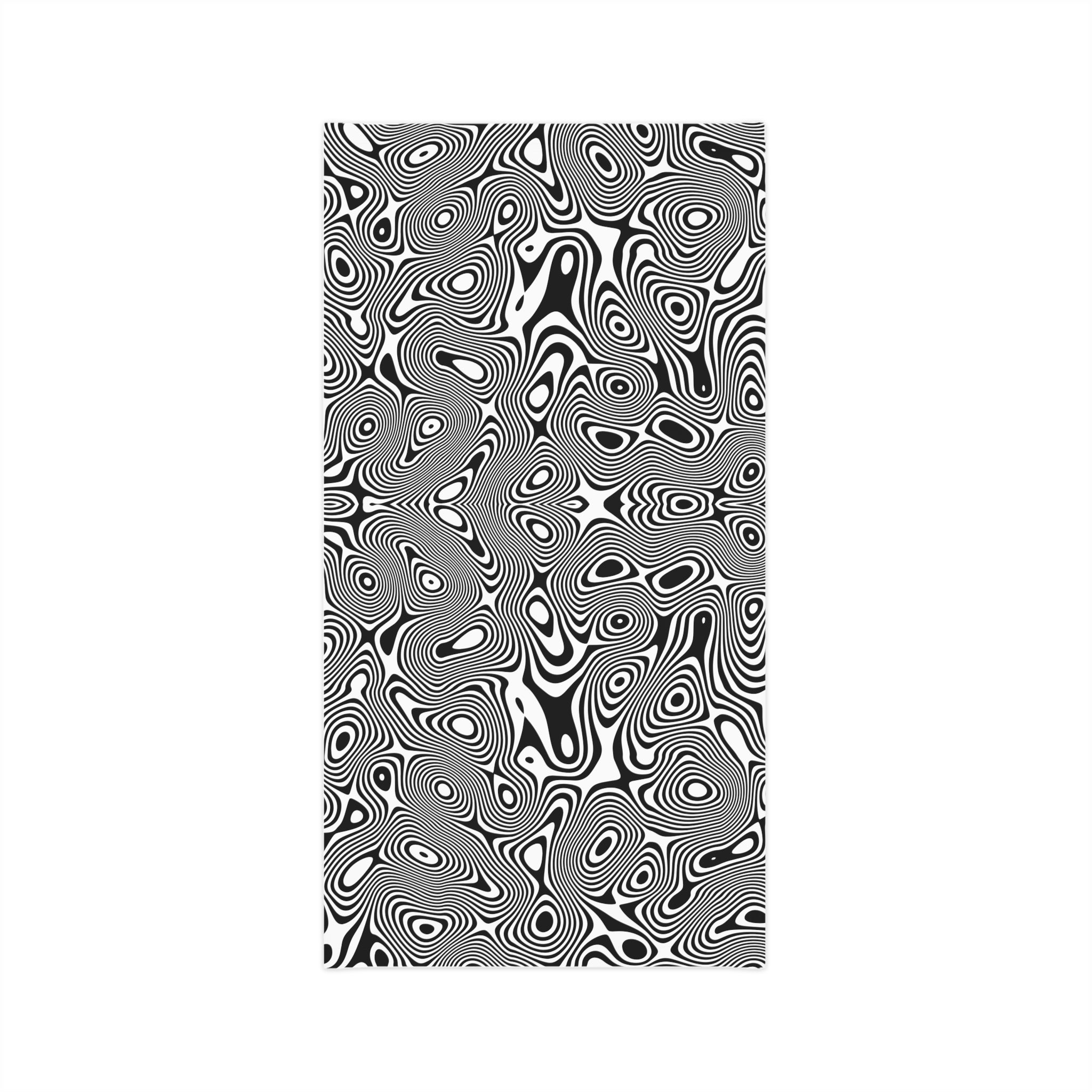 Psychedelic Black & White Swirl Neck Gaiter — Lightweight Optical Illusion Face Mask