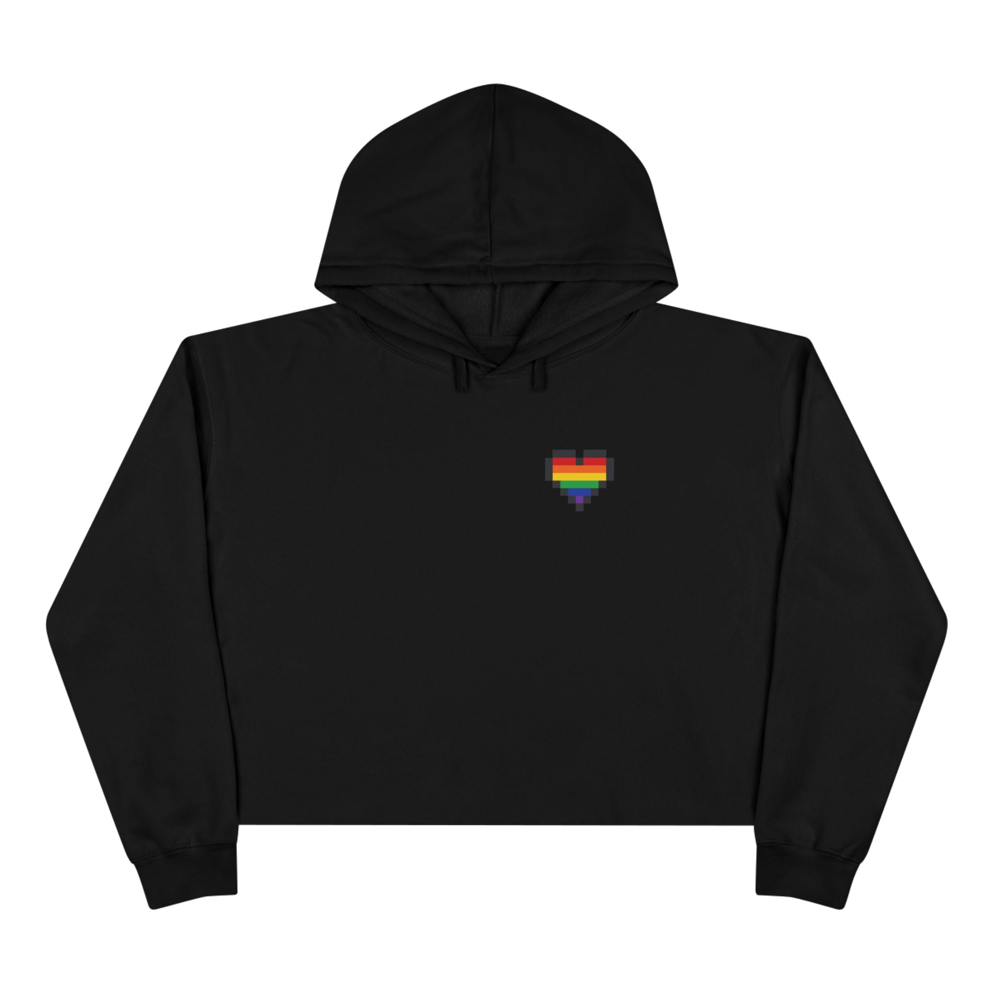 Cropped Hoodie — Pixel Pride Heart