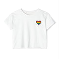 Pixel Pride Heart Crop Top — Pride Festival Women's Tee