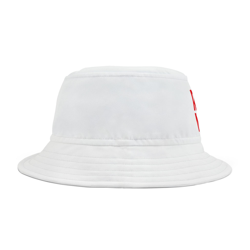 "Rave Mom" with Love — Bucket Hat — White/Red