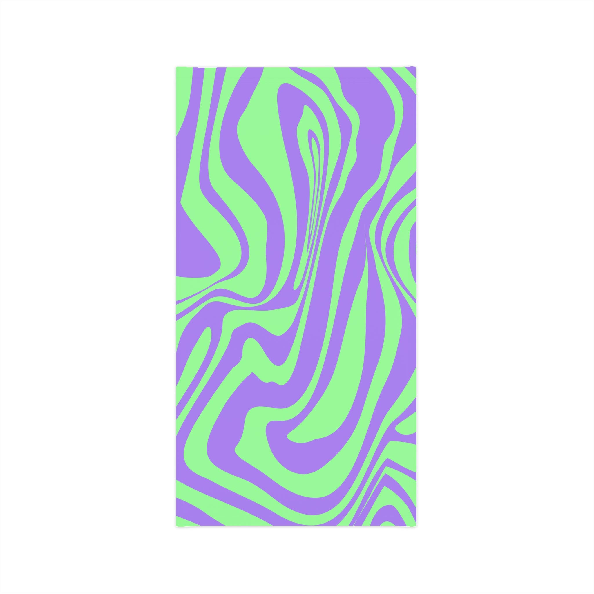 Psychedelic Swirl Neck Gaiter — Green & Purple Abstract Face Scarf