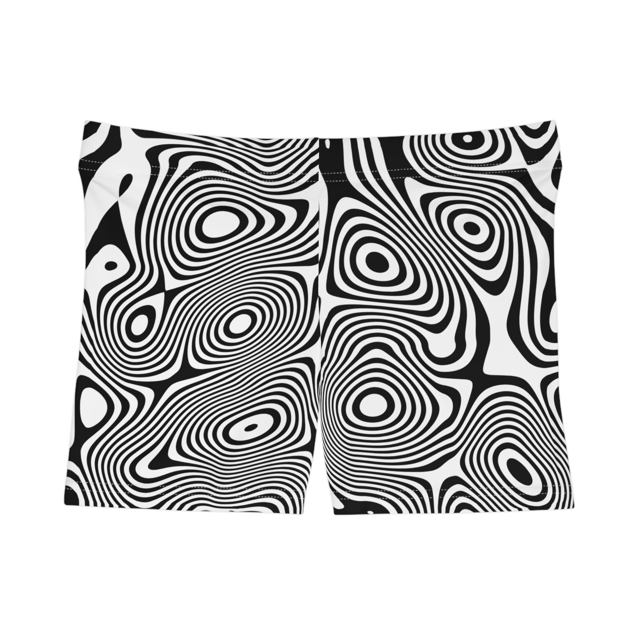 Psychedelic Black & White Swirl -  Women’s Shorts — All-Over Print