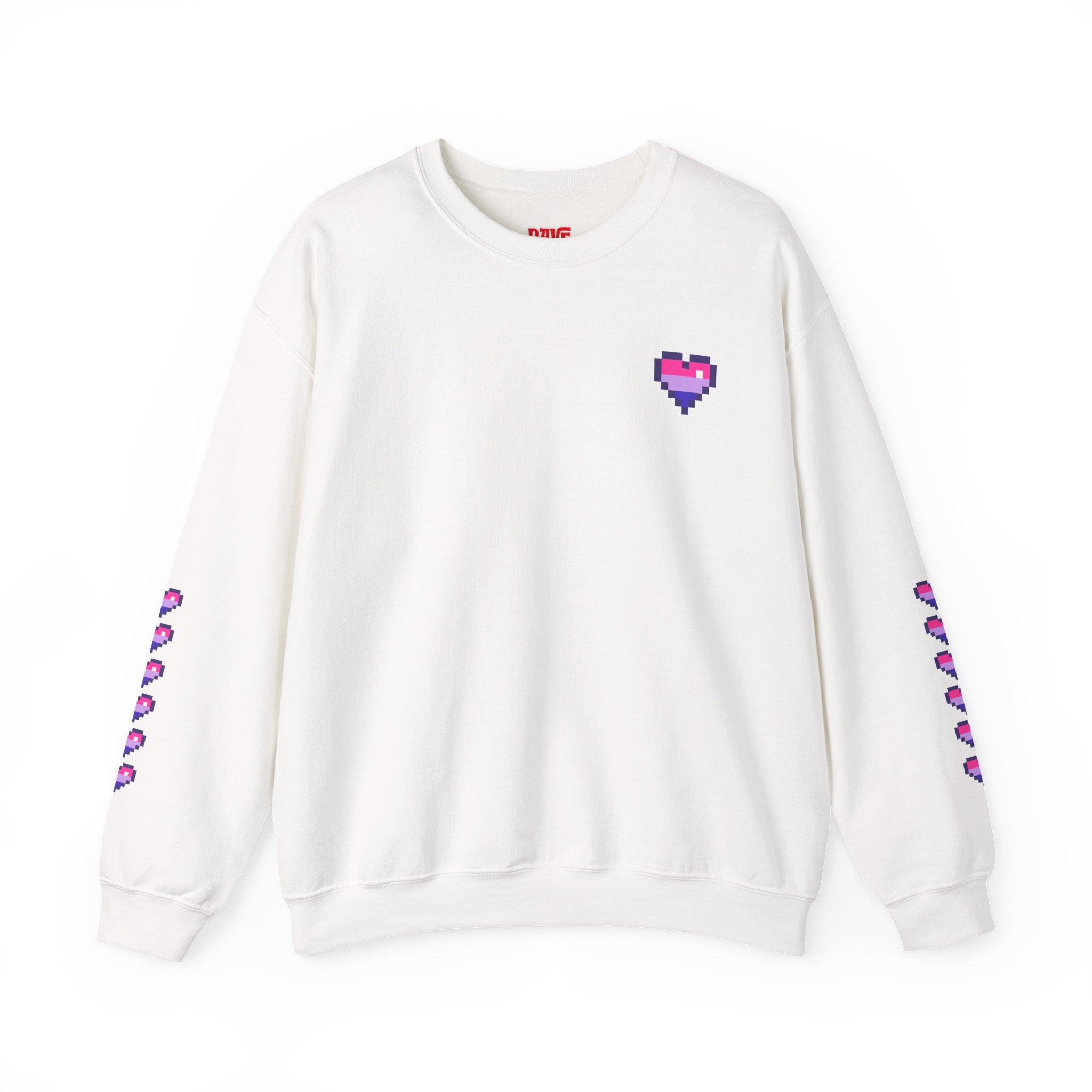 Pixel Bi Pride Heart Crewneck Sweatshirt