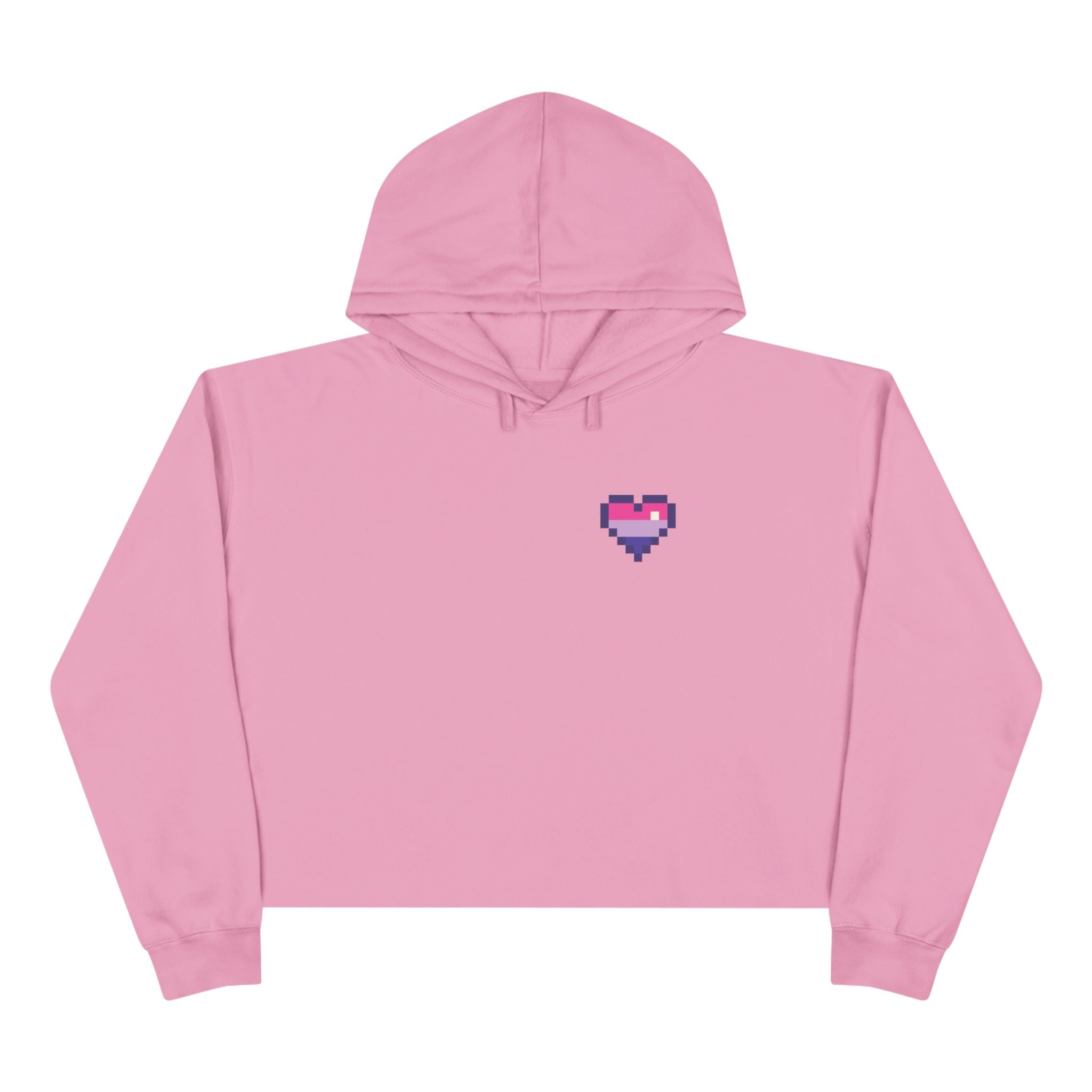 Cropped Hoodie — Pixel Bi Pride Heart