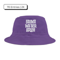 "Drink Water Bruh" — Bucket Hat — Purple/White