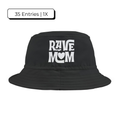 "Rave Mom" with Love — Bucket Hat — Black/White - Solid