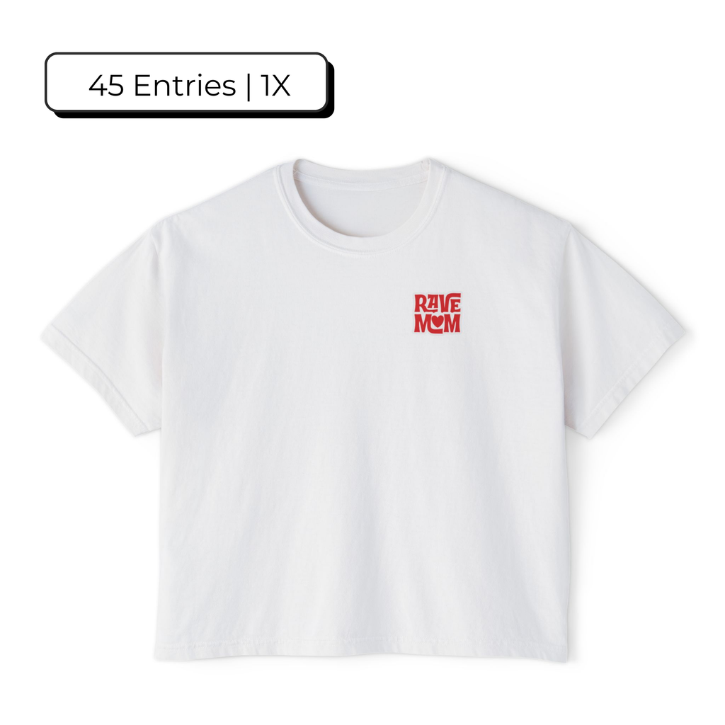 Women's Boxy Tee — "Drink Water Babe" Retro Red Graphic Tee