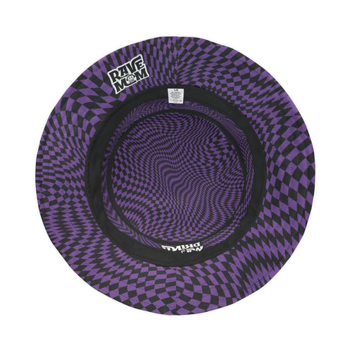 "Drink Water Babe" — Bucket Hat — Purple Optical Illusion Print