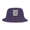 "Drink Water Bruh" — Bucket Hat — Purple Optical Illusion Print