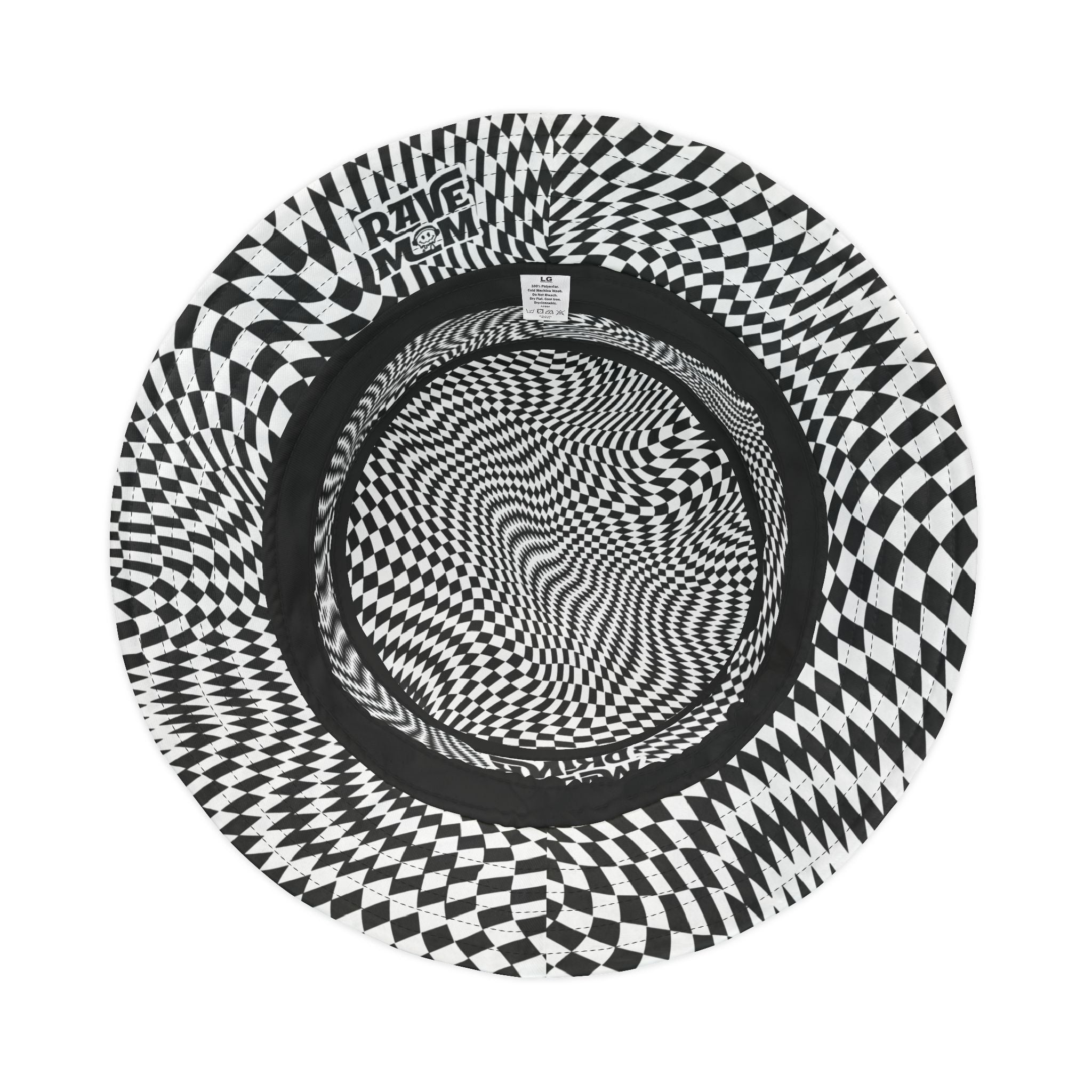 "Drink Water Bruh" — Bucket Hat — Black & White Optical Illusion Art