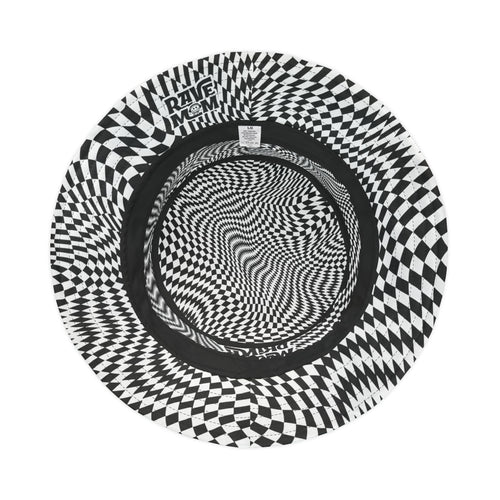 "Drink Water Bruh" — Bucket Hat — Black & White Optical Illusion Art