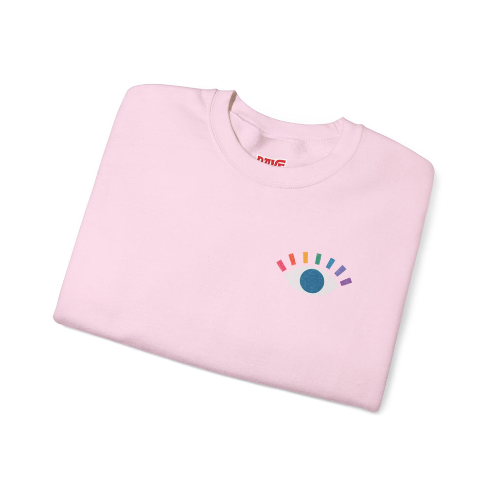 "Eye See You" Minimal Rainbow Eye Crewneck Sweatshirt