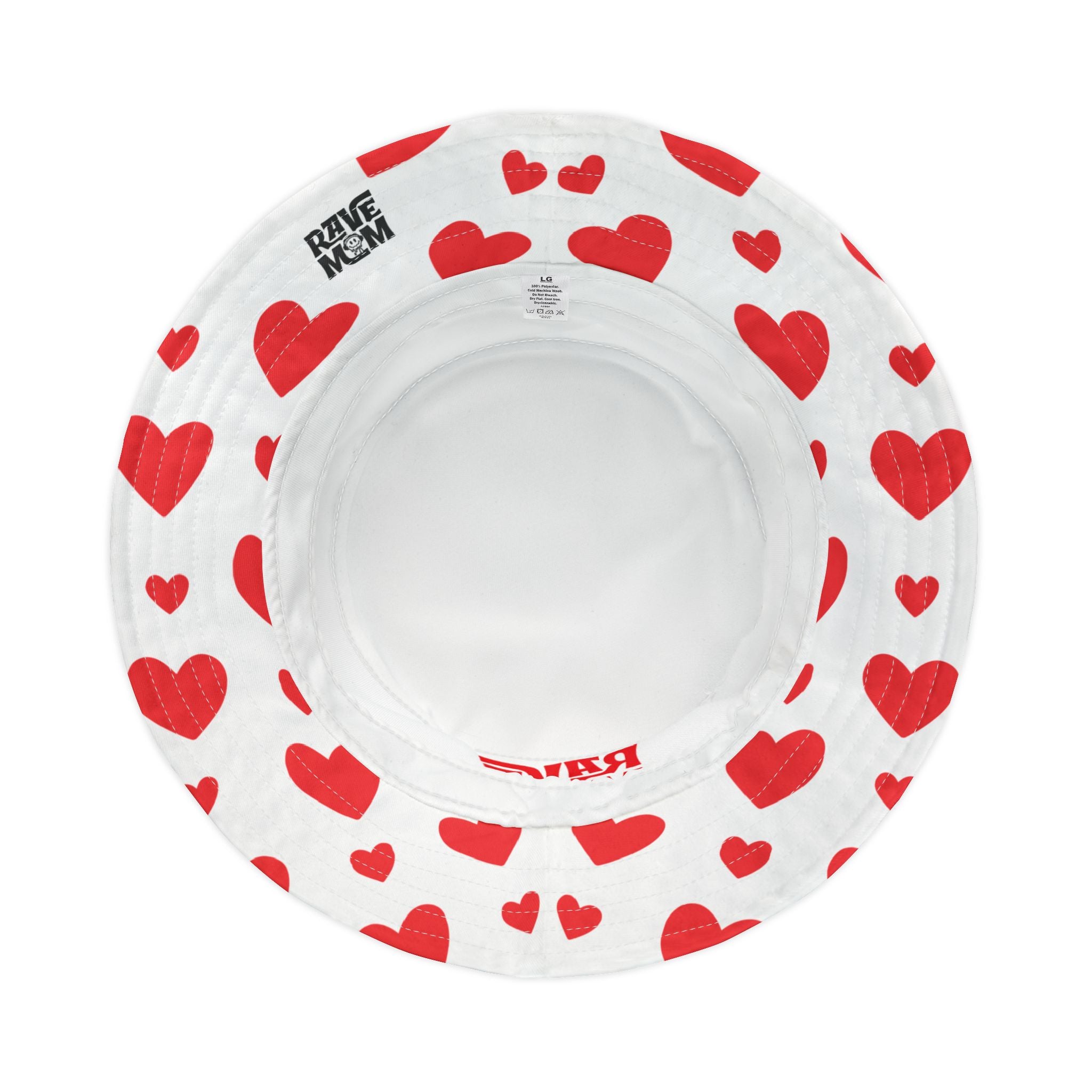 "Rave Mom" with Love — Bucket Hat — White/Red