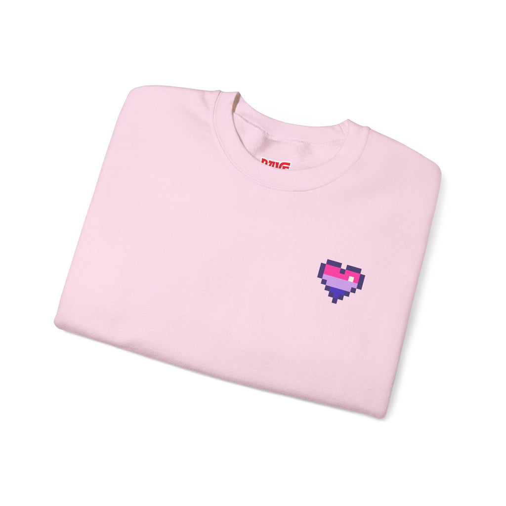 Pixel Bi Pride Heart Crewneck Sweatshirt