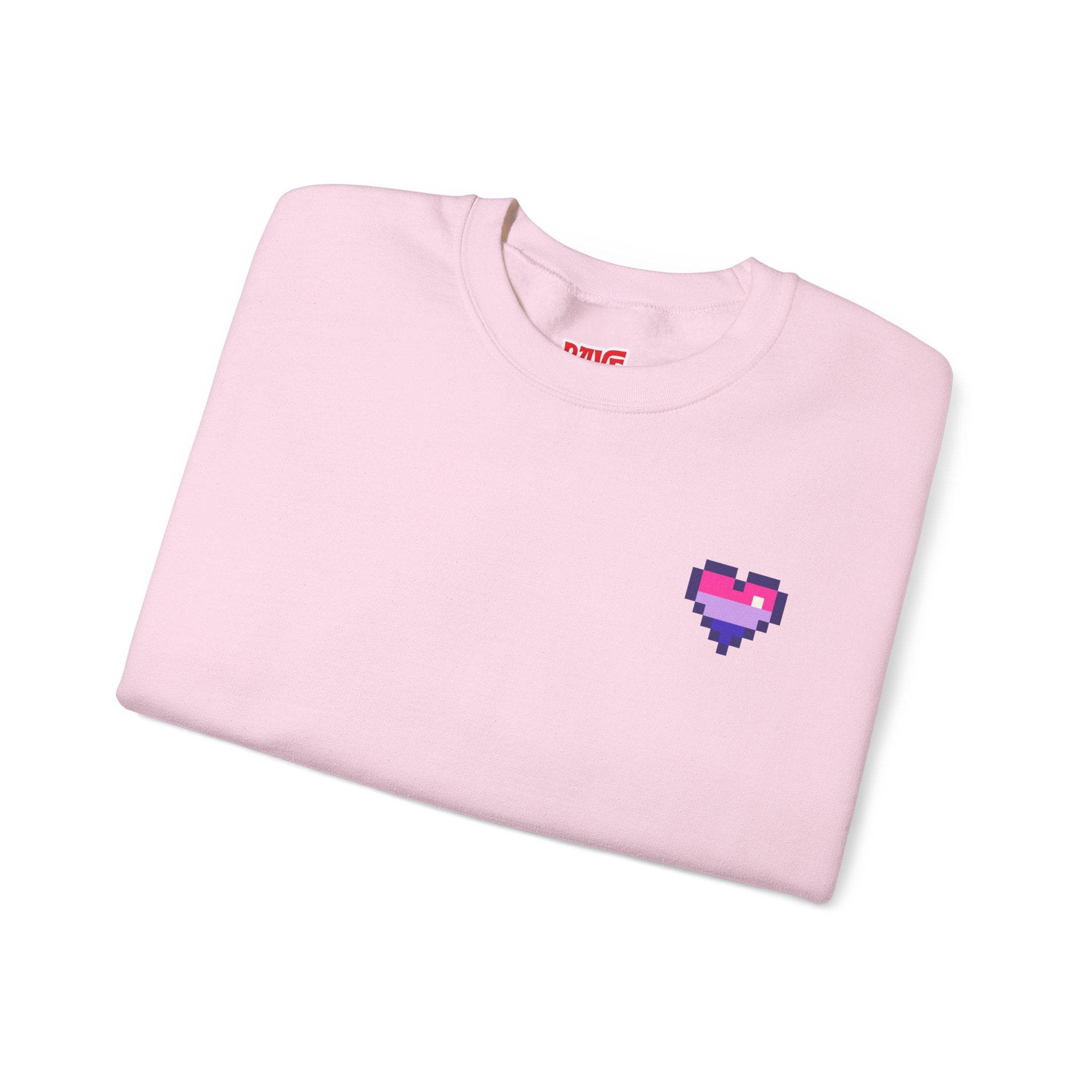Pixel Bi Pride Heart Crewneck Sweatshirt