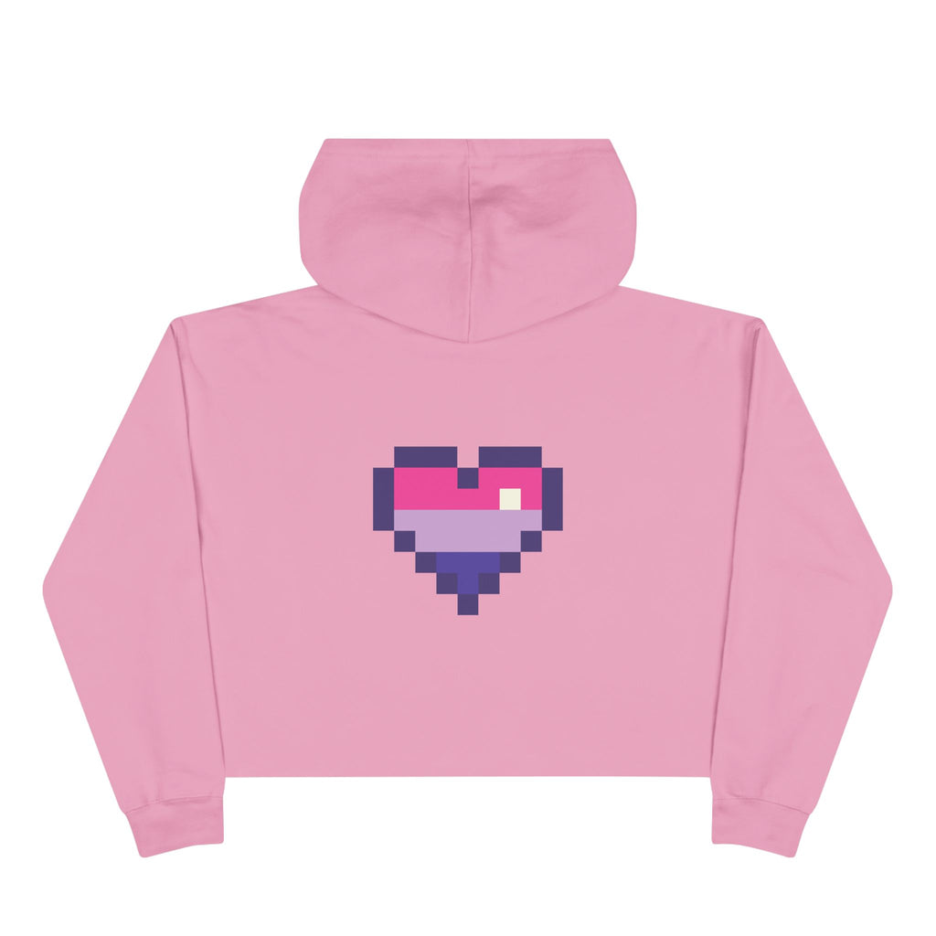 Cropped Hoodie — Pixel Bi Pride Heart