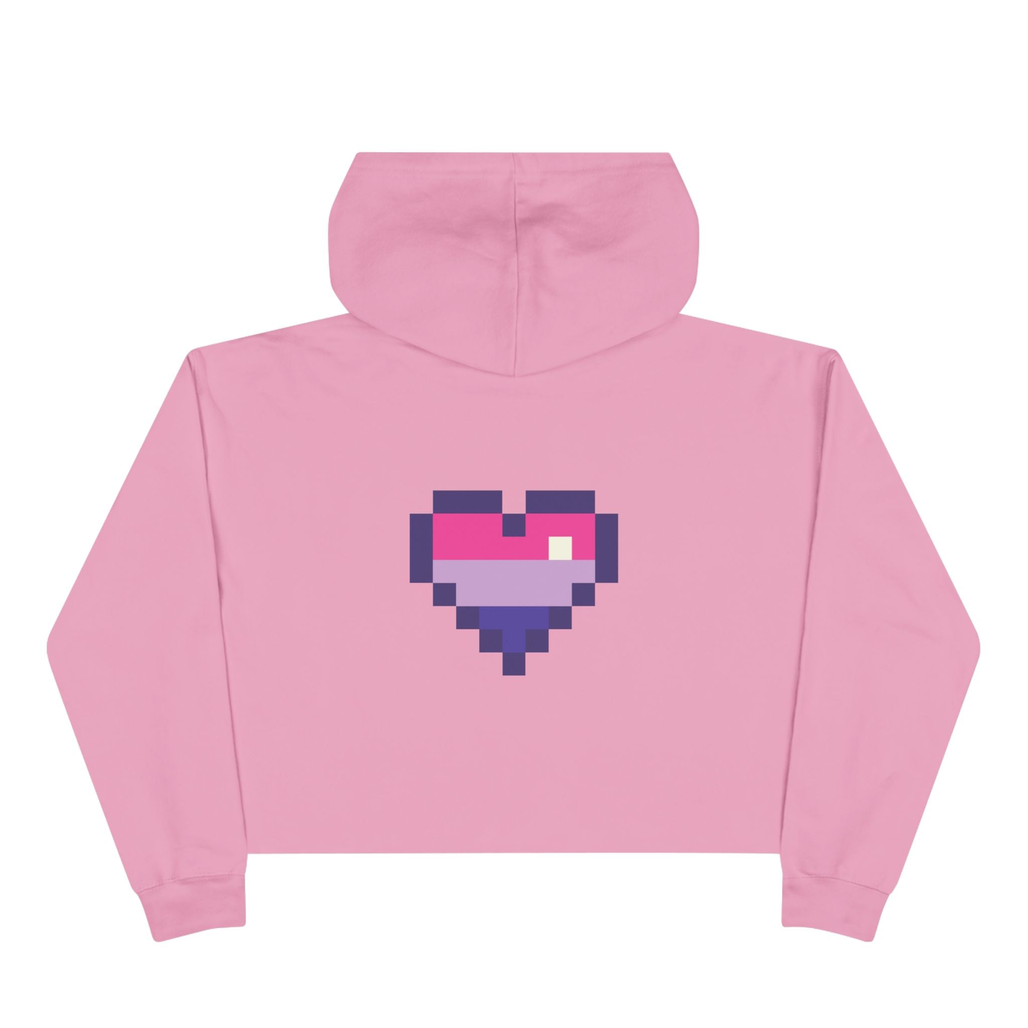 Cropped Hoodie — Pixel Bi Pride Heart