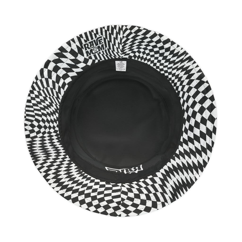 Rave Mom OG Bucket Hat — Optical Black/White Brim - Festival Hat