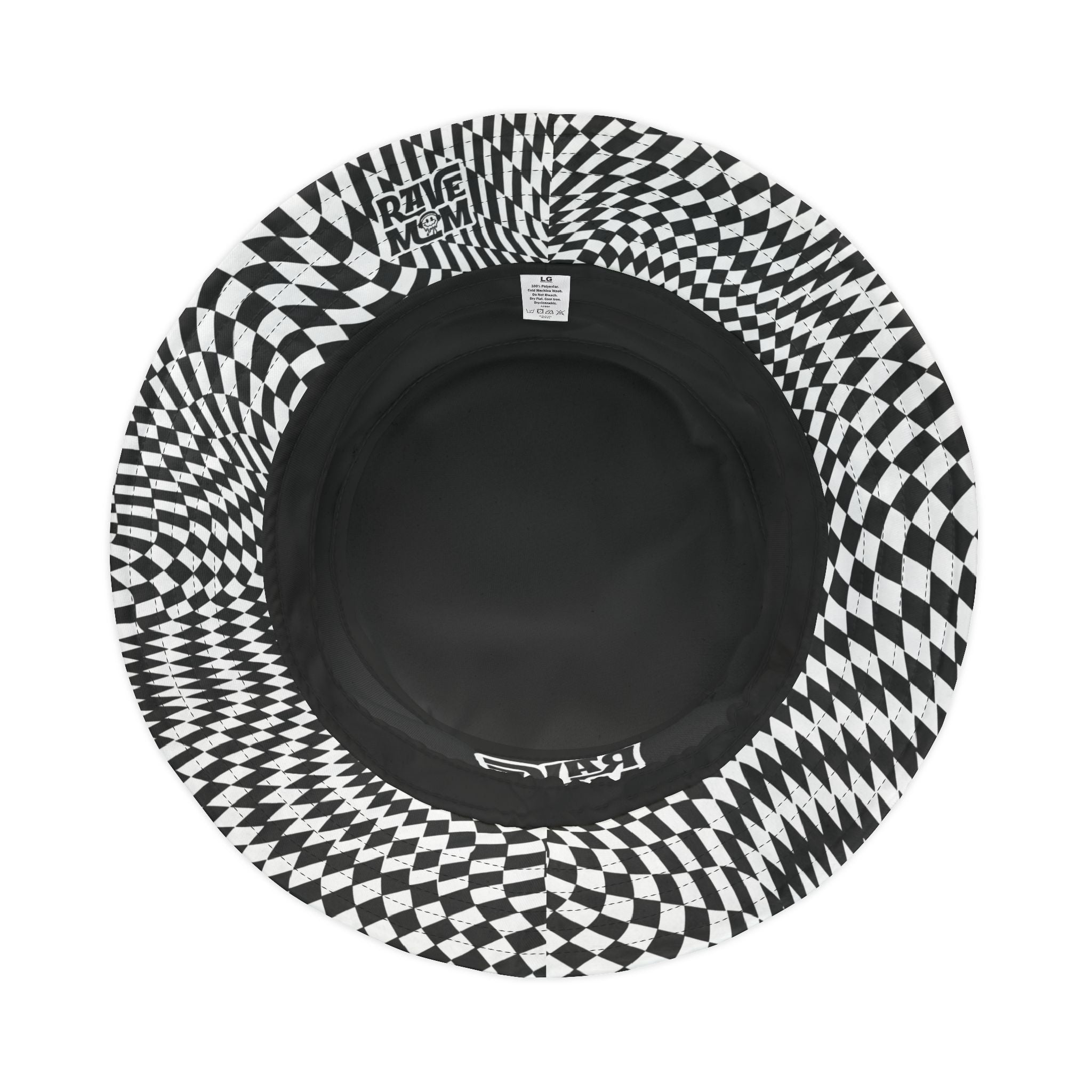 Rave Mom OG Bucket Hat — Optical Black/White Brim - Festival Hat