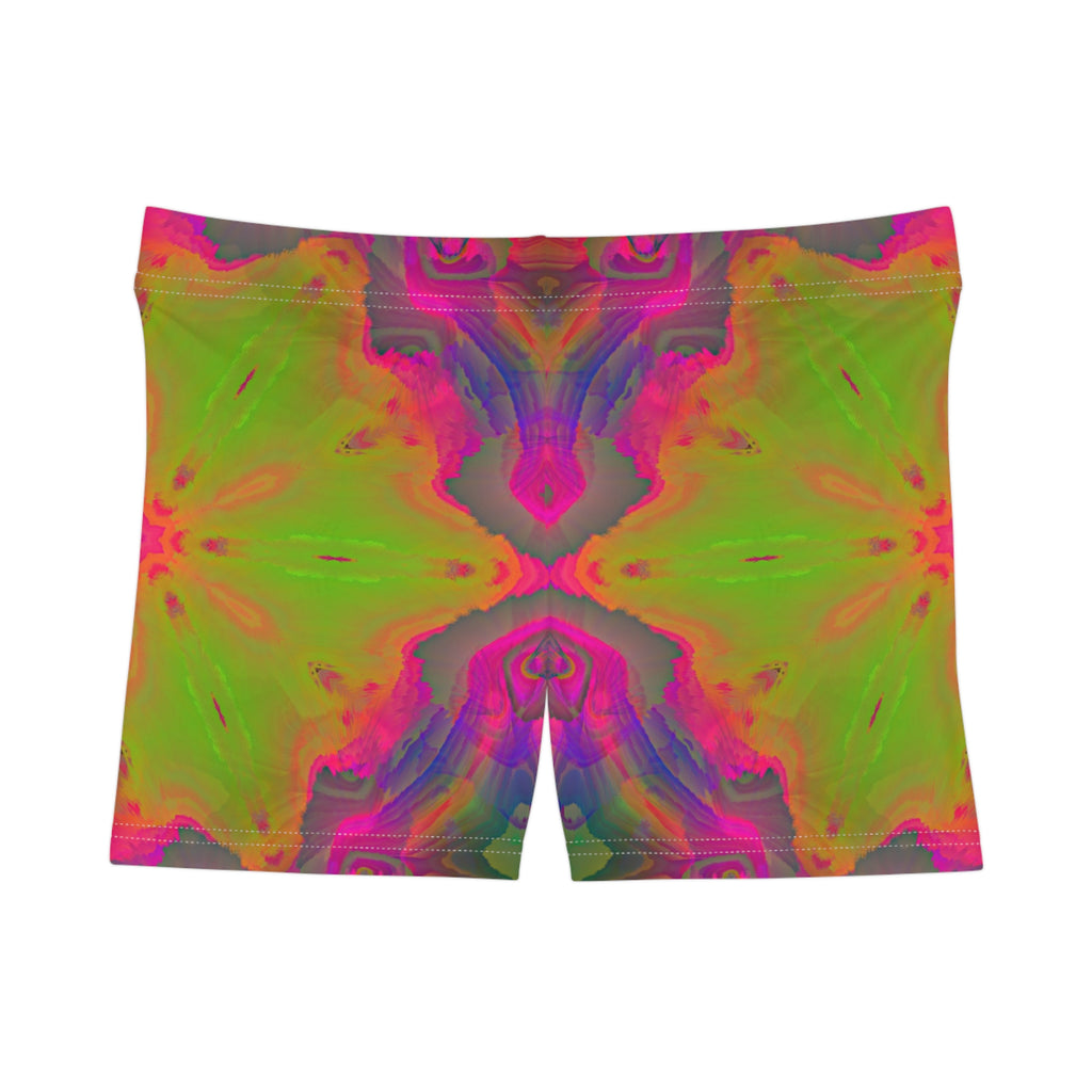 Psychedelic Kaleidoscope Women's Shorts – Neon Tie-Dye AOP Activewear