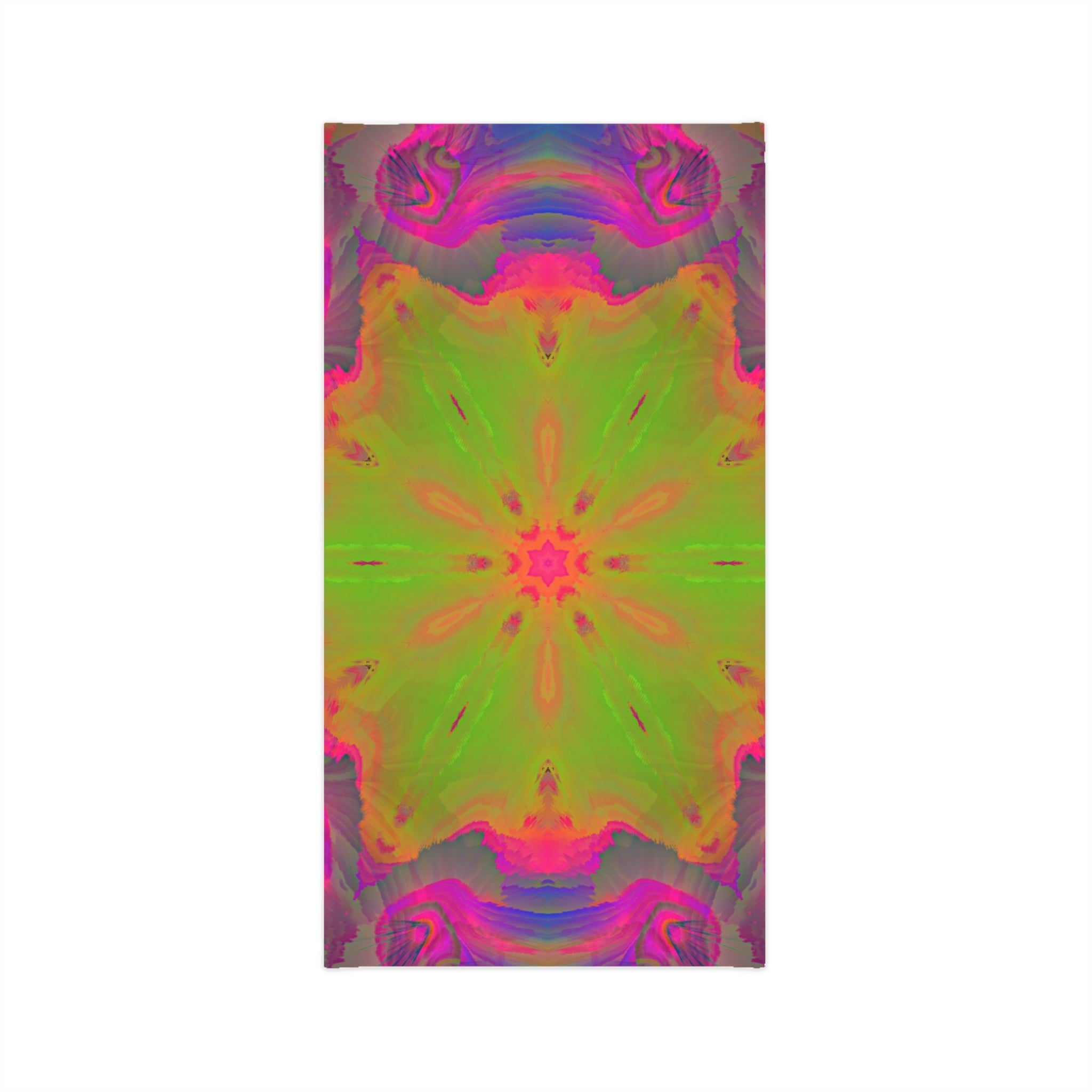 Psychedelic Kaleidoscope Neck Gaiter — Neon Green & Pink Lightweight Face Scarf