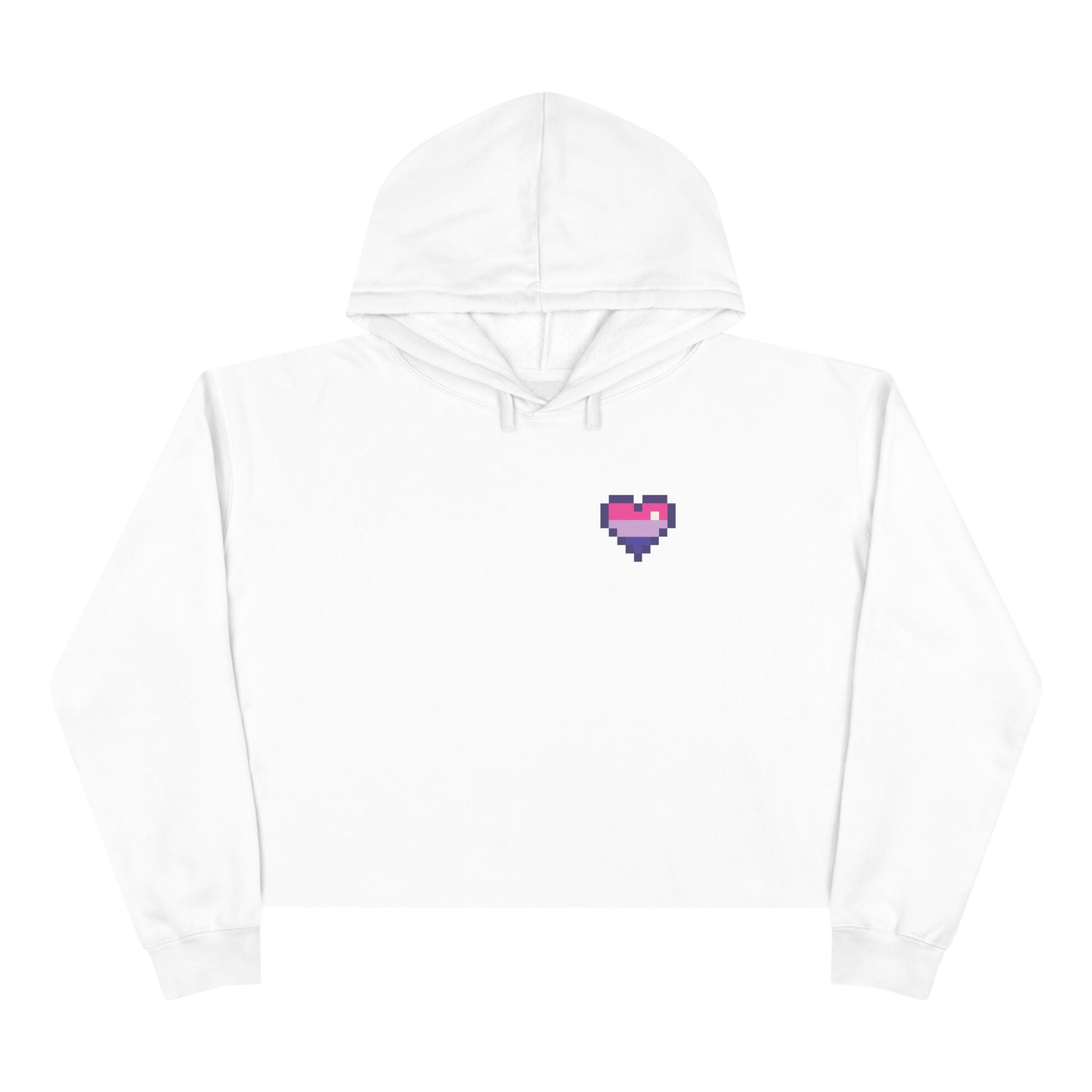 Cropped Hoodie — Pixel Bi Pride Heart