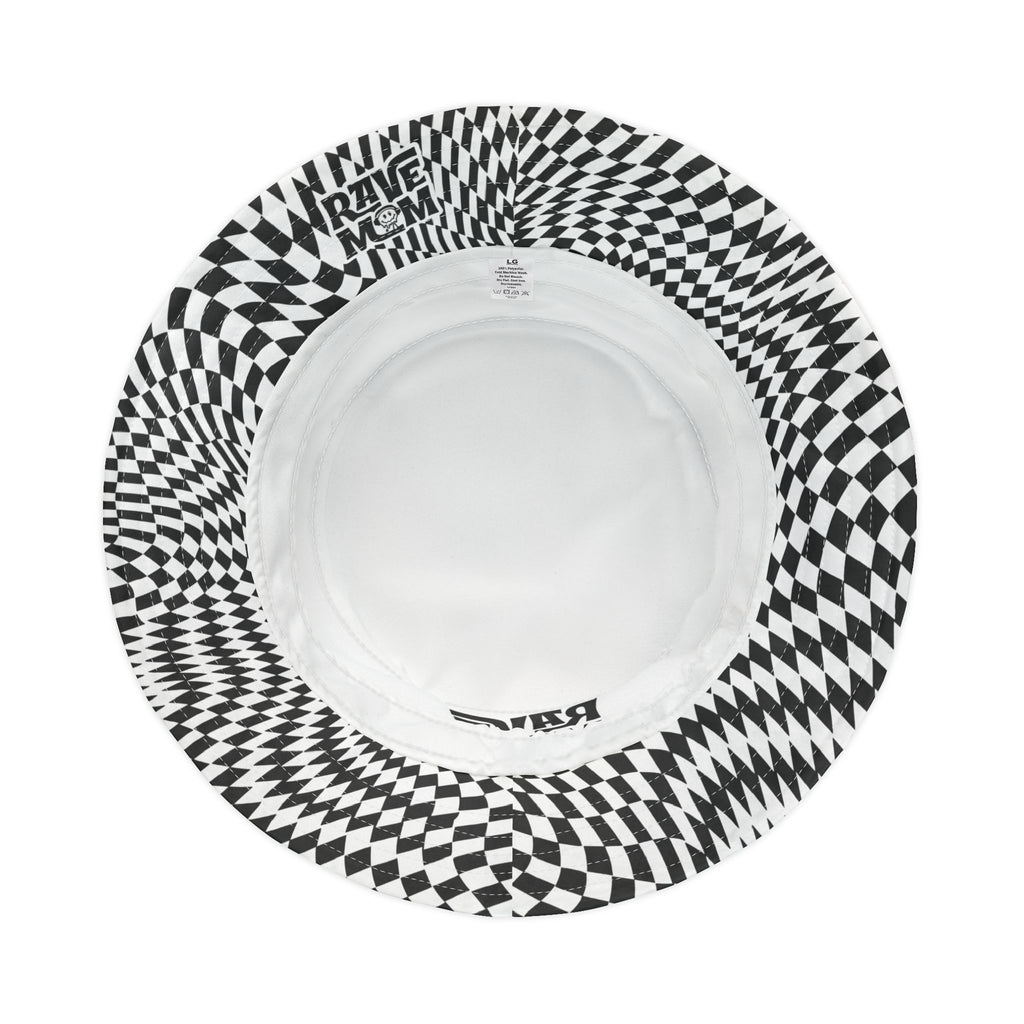 Rave Mom OG Bucket Hat — Optical Black/White Brim - Festival Hat