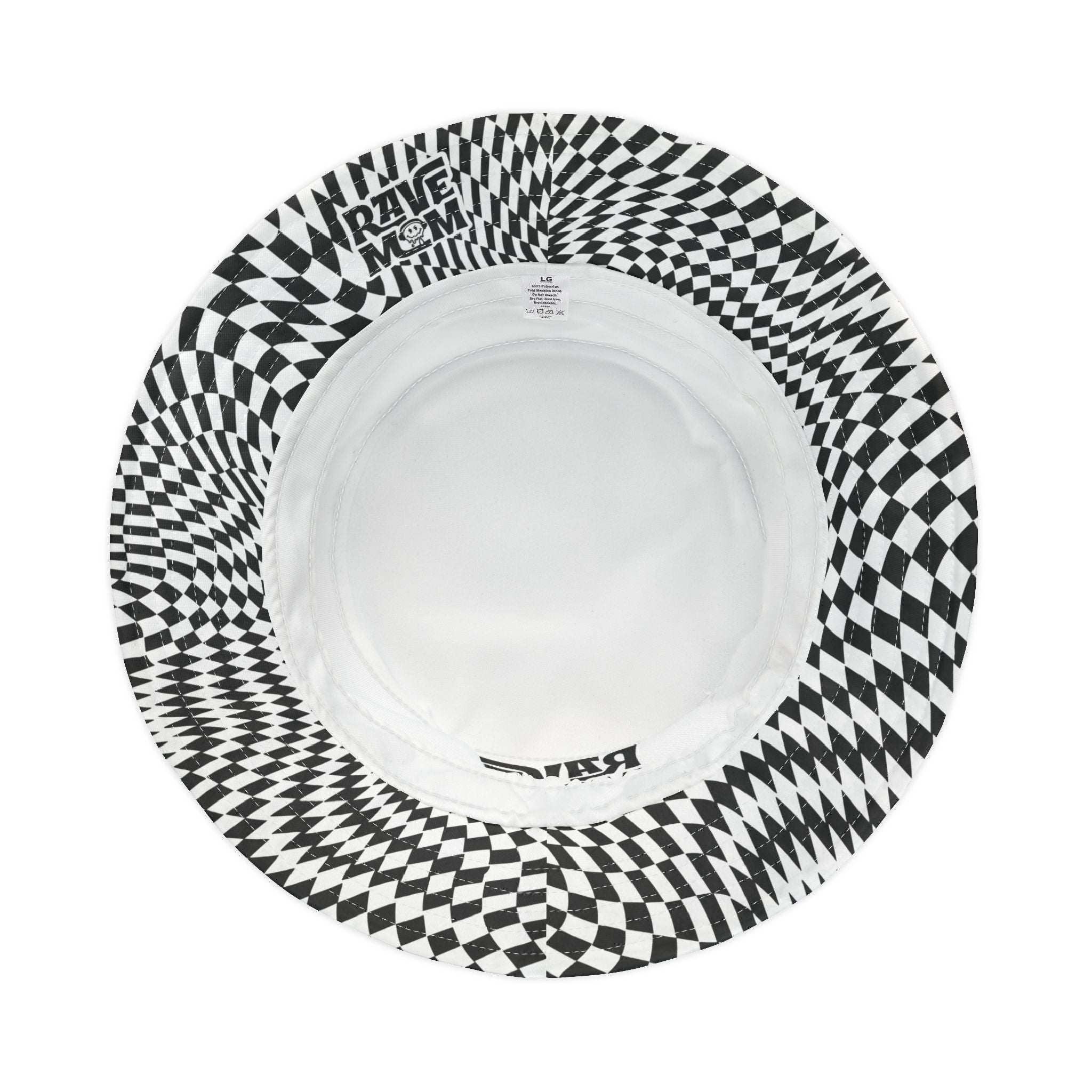 Rave Mom OG Bucket Hat — Optical Black/White Brim - Festival Hat