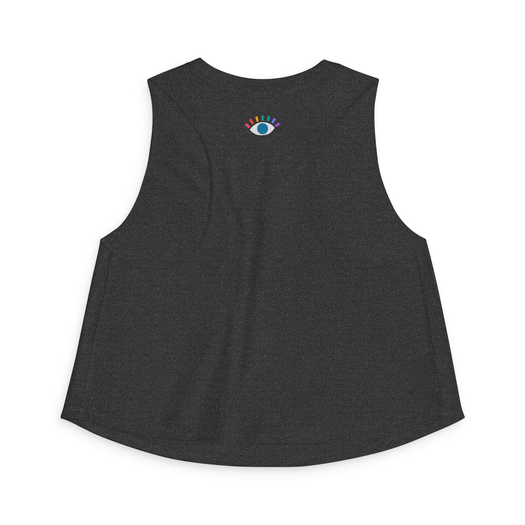 Rainbow Eye Women’s Crop Top — Minimal Graphic Muscle Tank