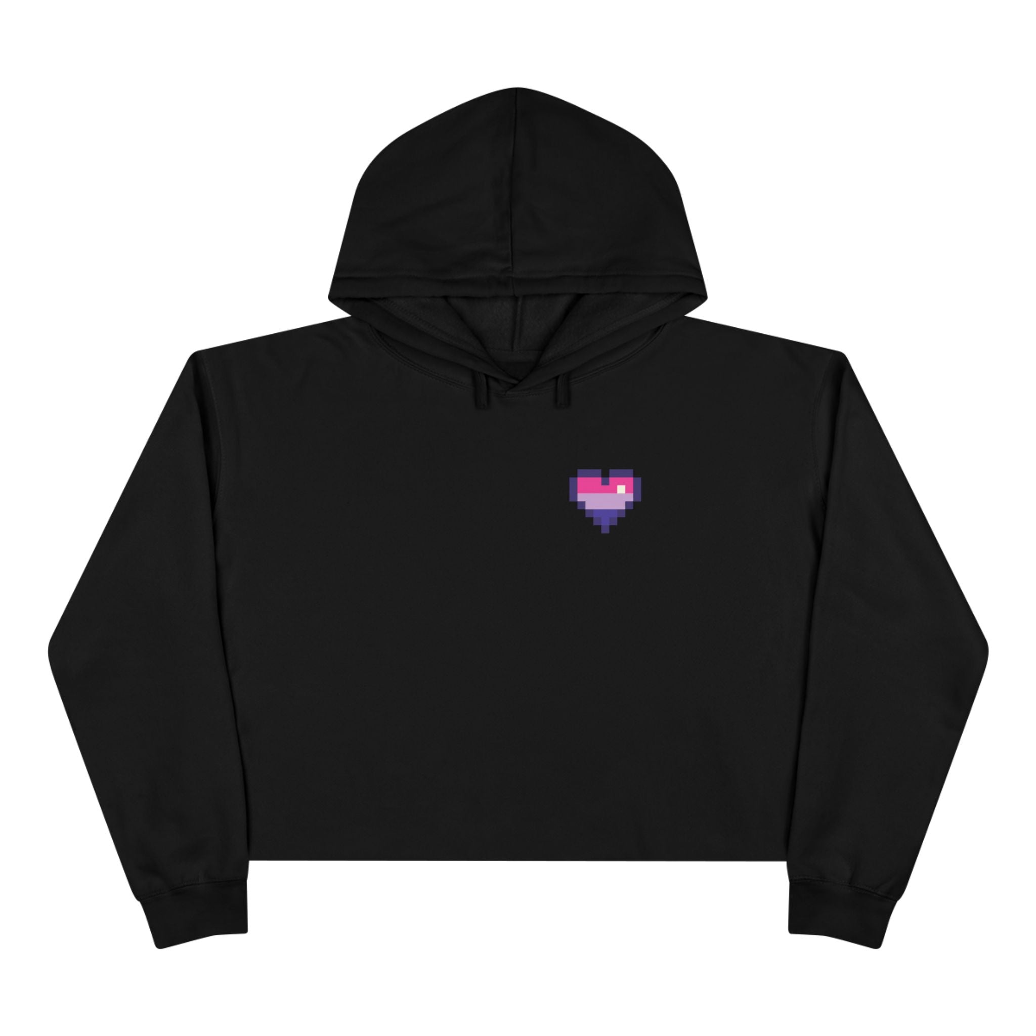Cropped Hoodie — Pixel Bi Pride Heart