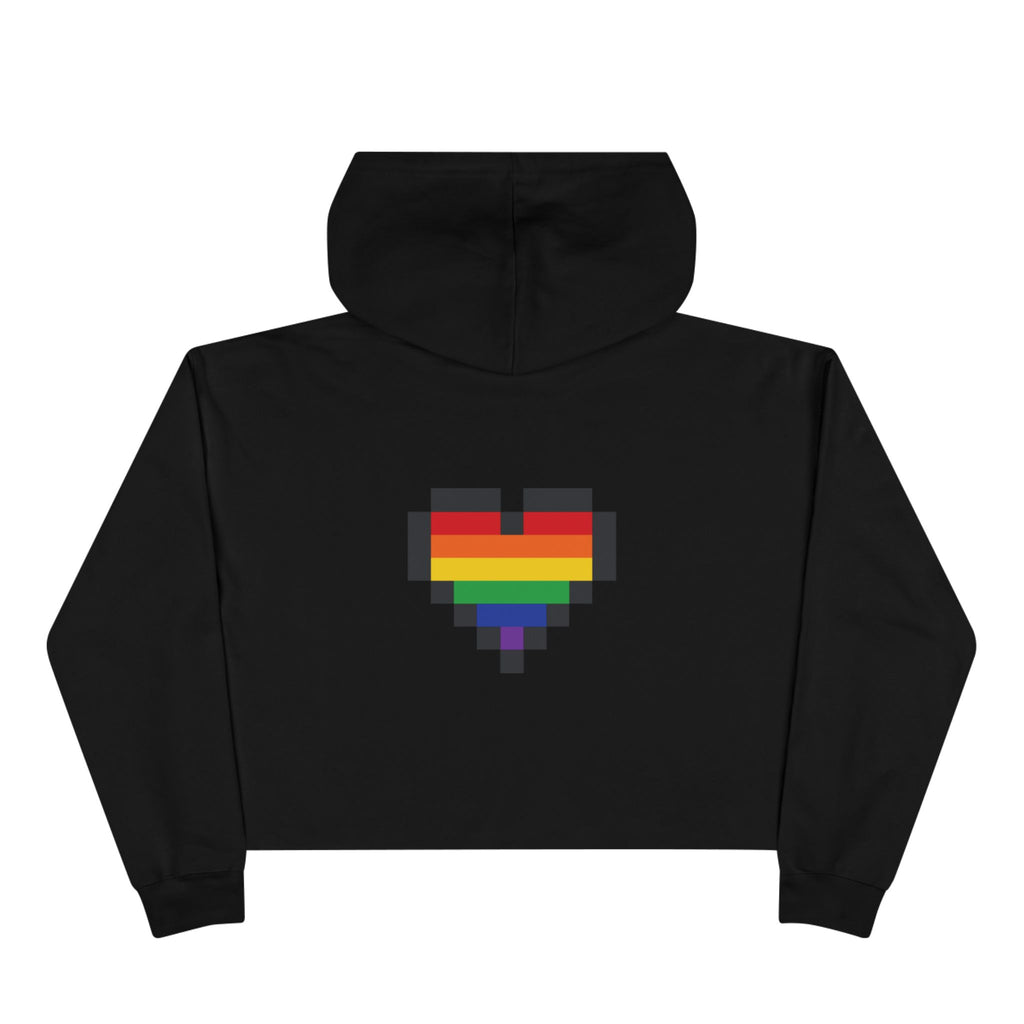 Cropped Hoodie — Pixel Pride Heart
