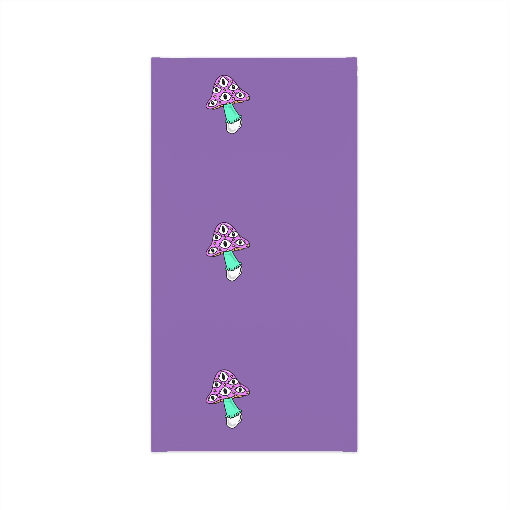Mushroom Pattern Neck Gaiter — Purple Psychedelic Lightweight Face Scarf