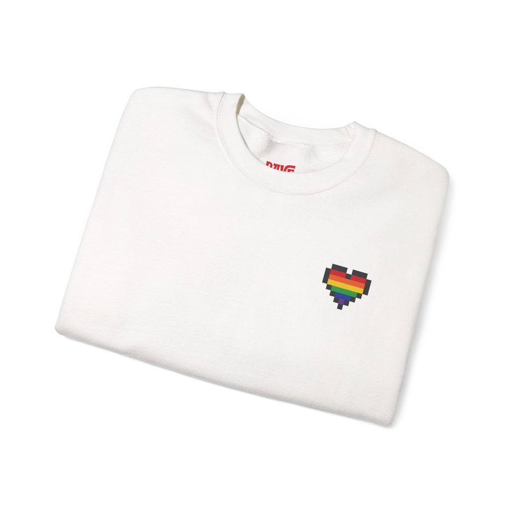 Pixel Pride Heart Rainbow Crewneck Sweatshirt