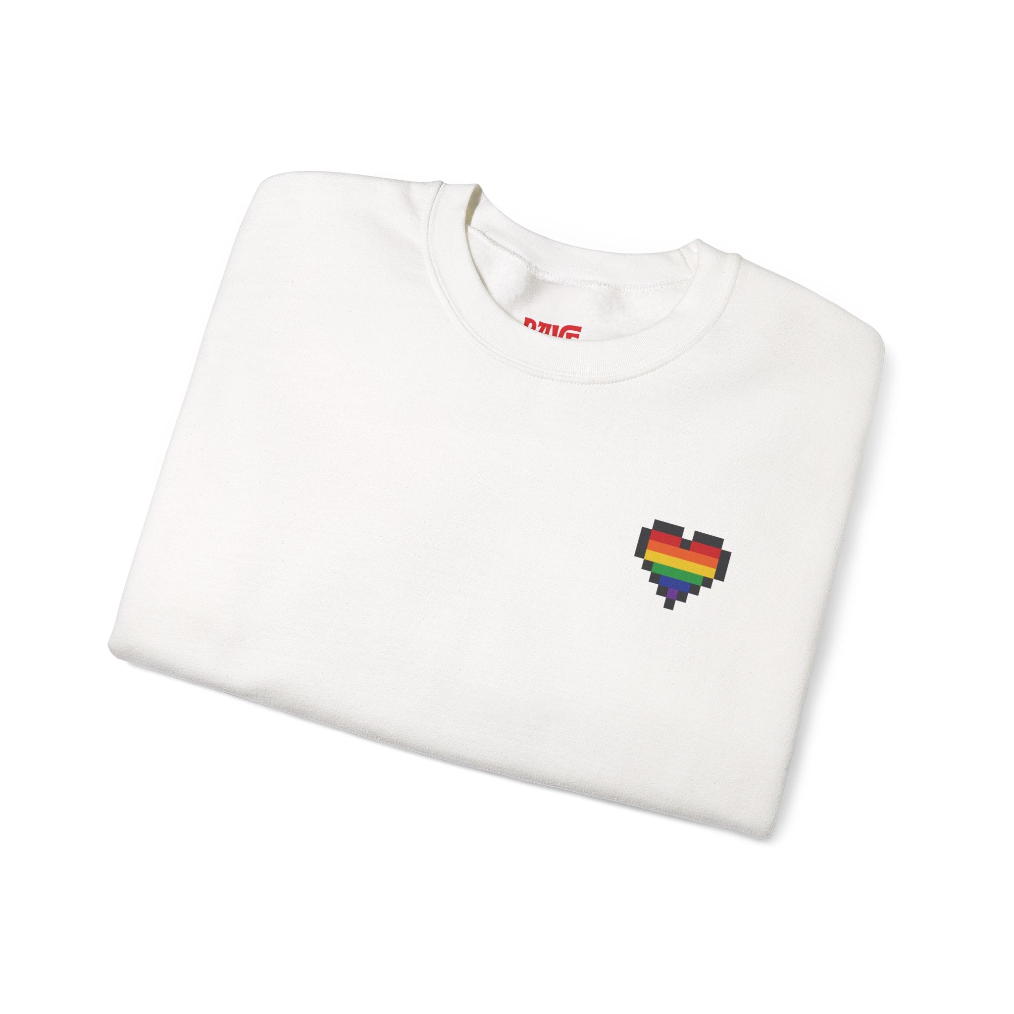Pixel Pride Heart Rainbow Crewneck Sweatshirt