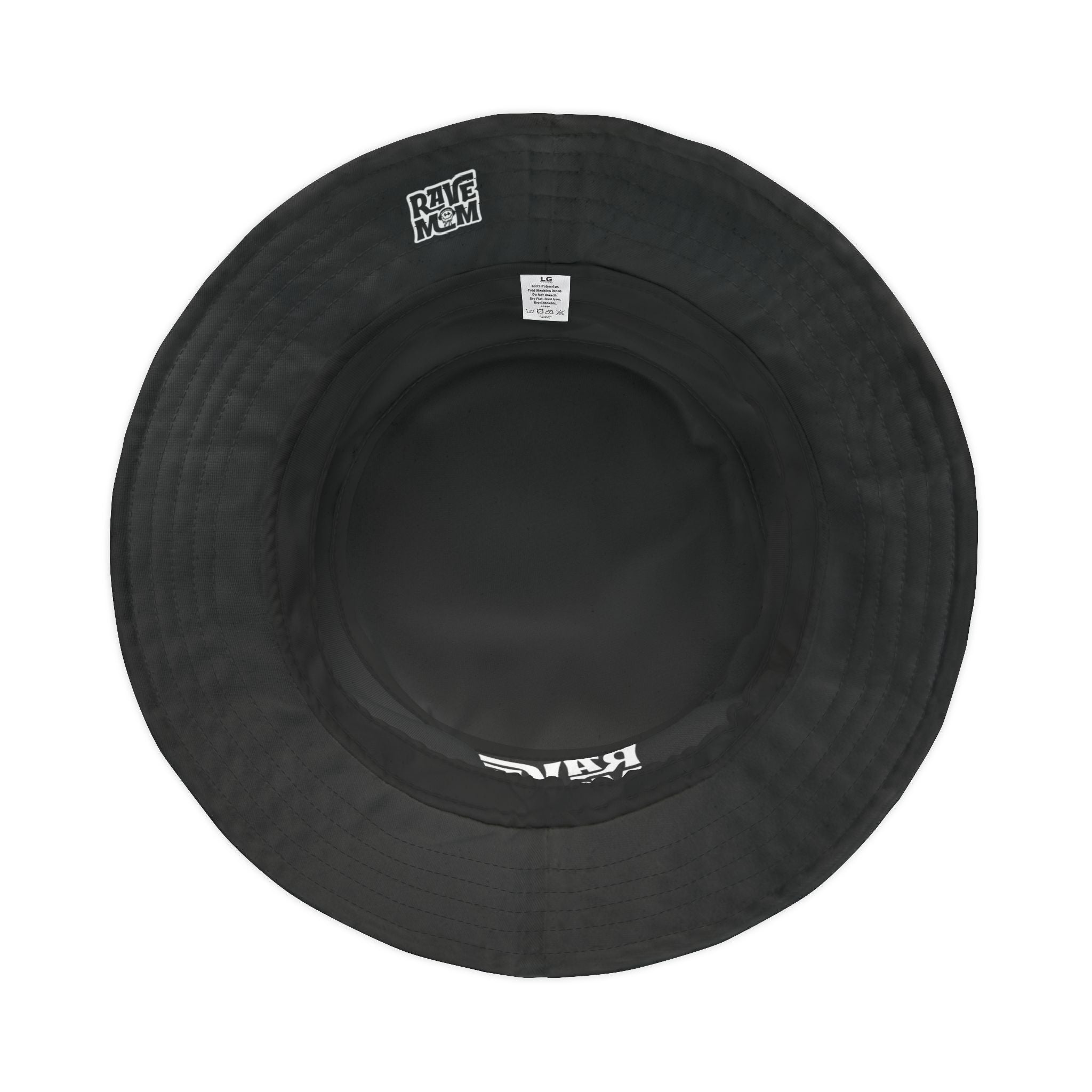 "Rave Mom" with Love — Bucket Hat — Black/White - Solid