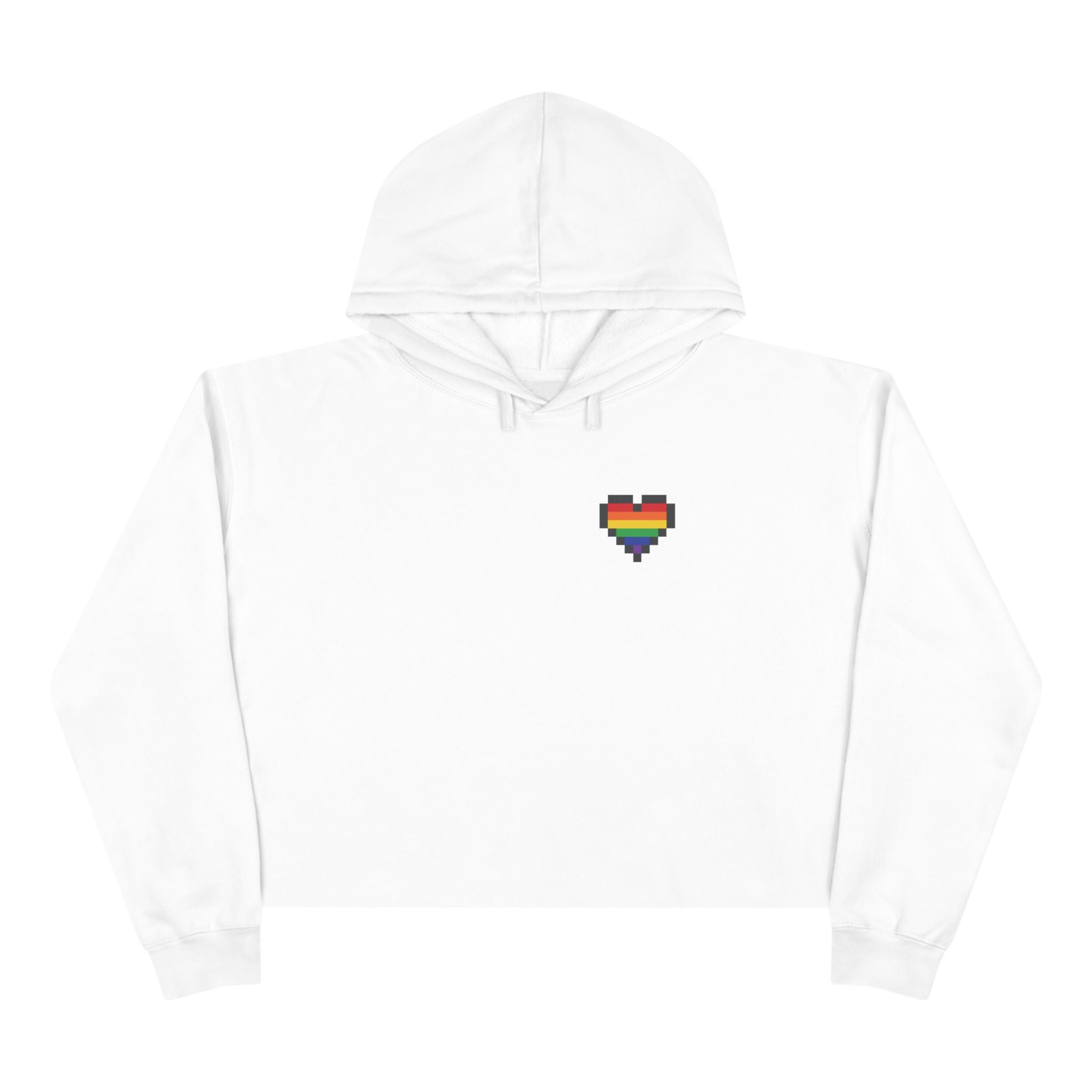 Cropped Hoodie — Pixel Pride Heart